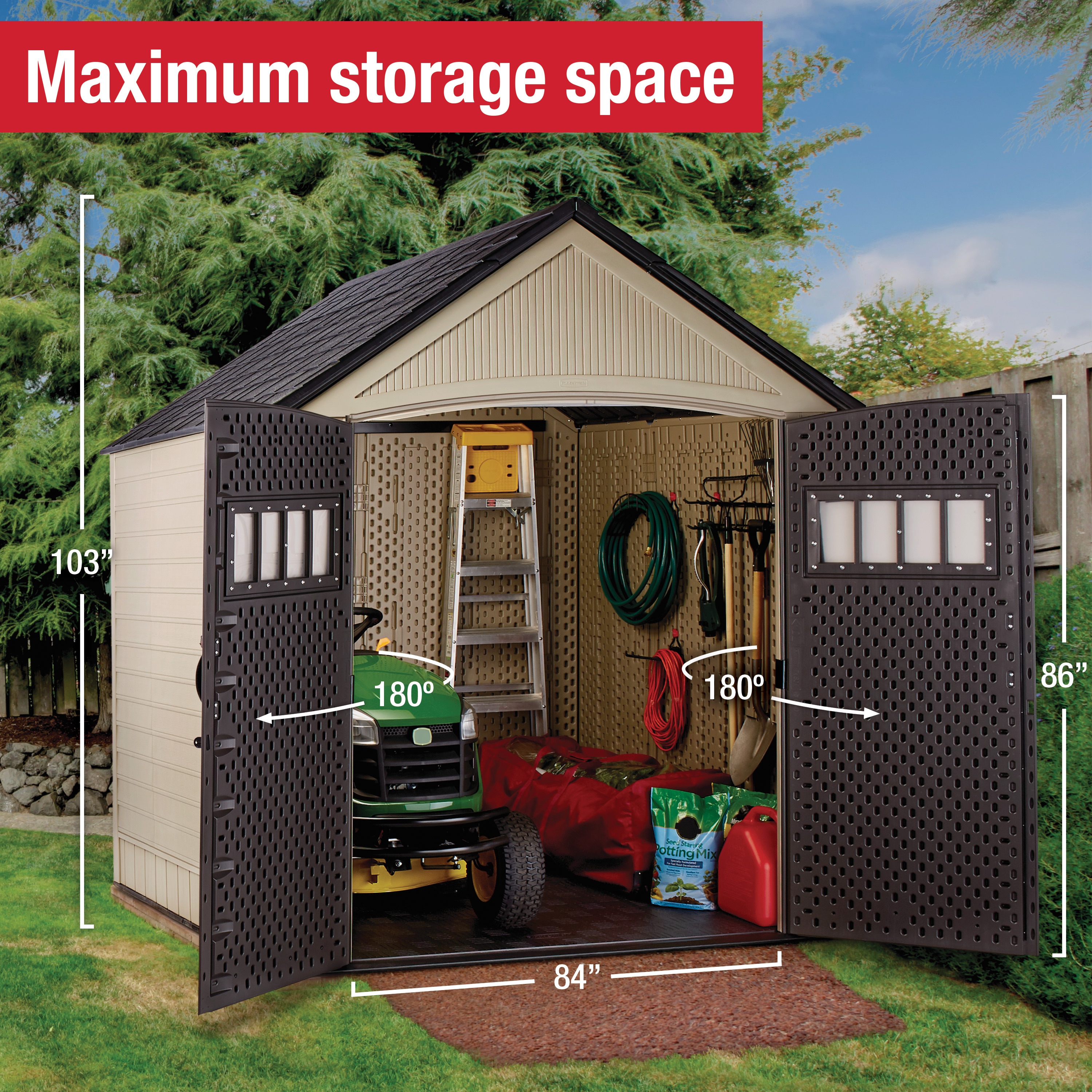 Rubbermaid 2035893 Vinyl-Resin-Storage-Buildings - View #5