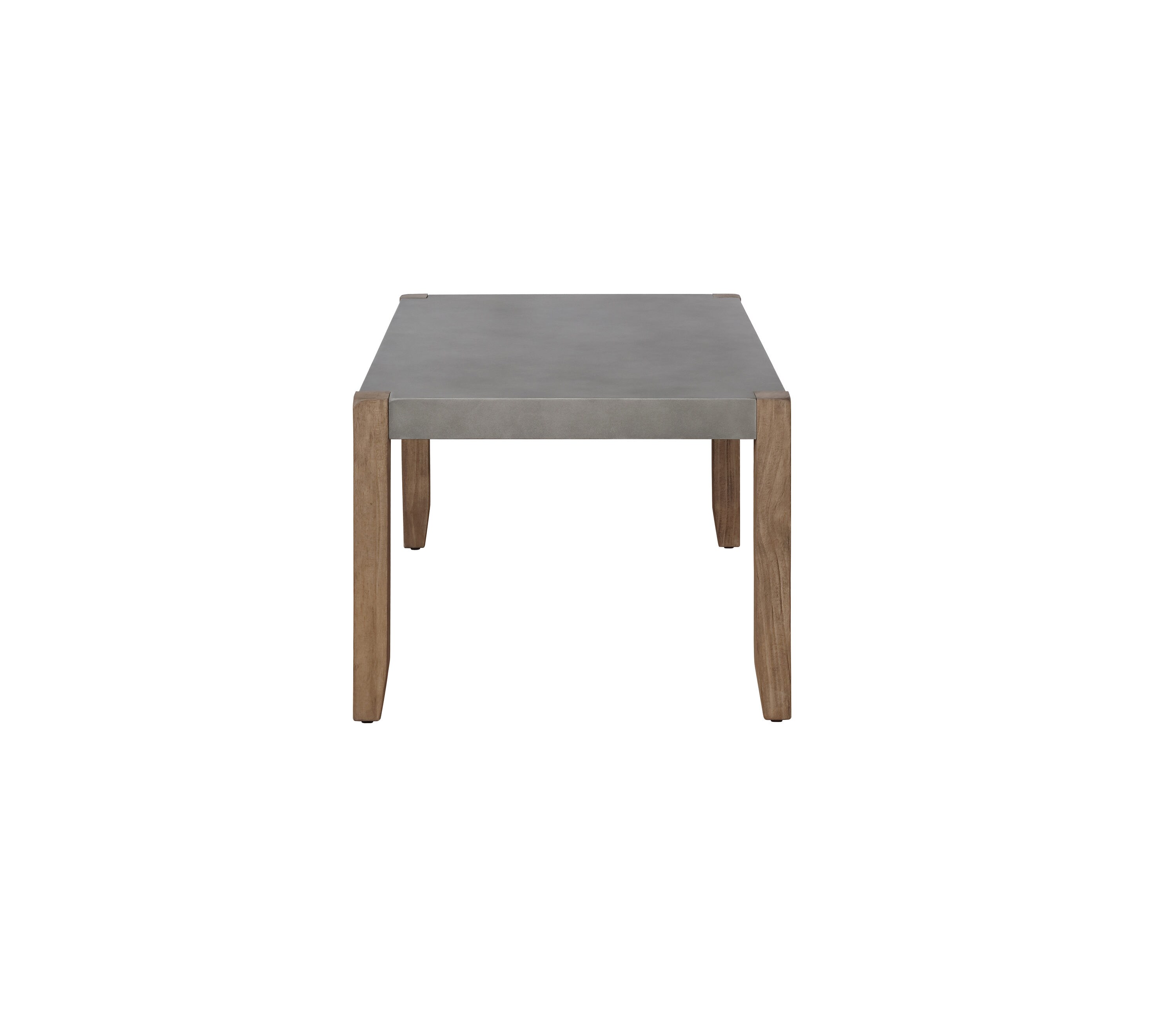 Modern Rustic 36" Faux Concrete and Light Amber Wood Coffee Table