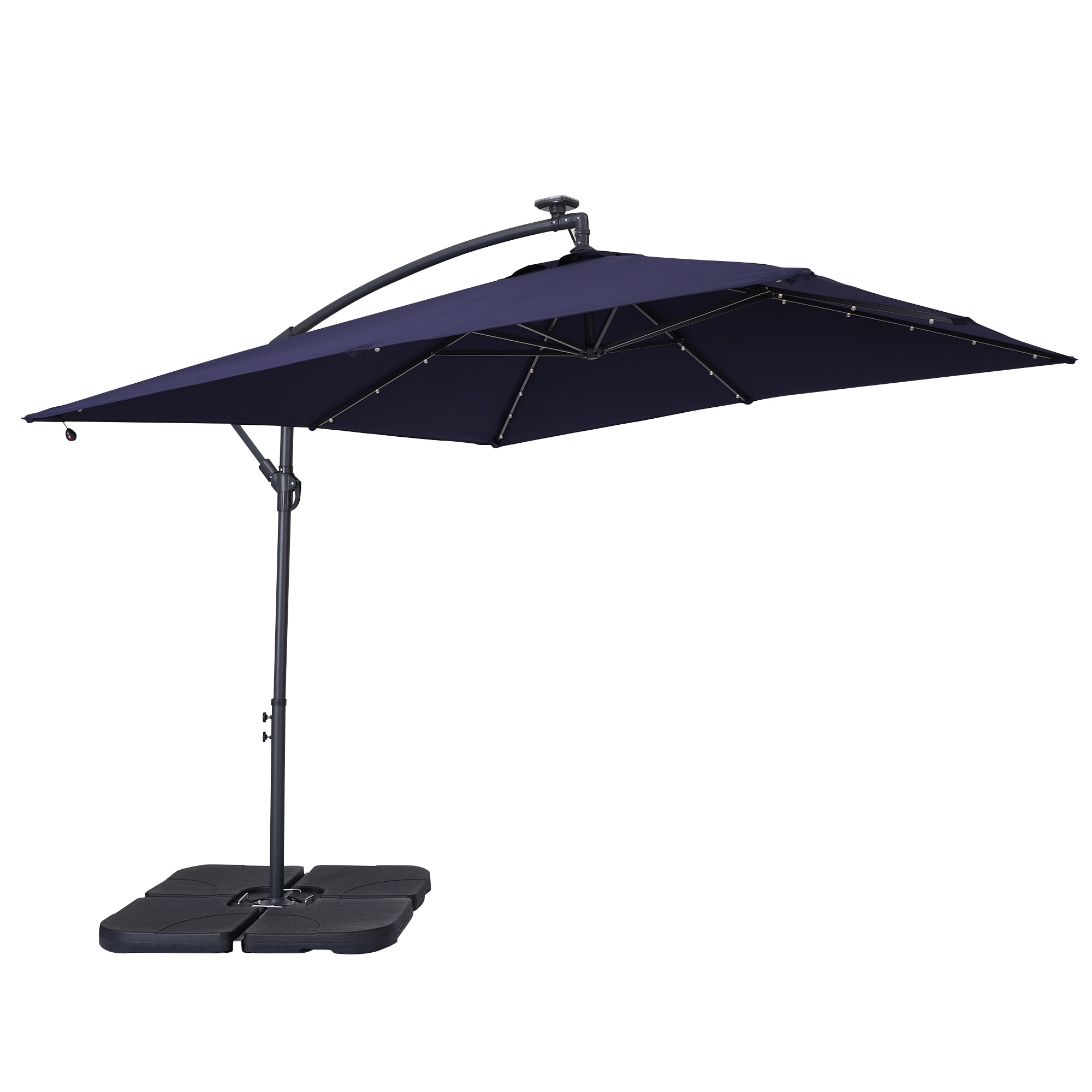 Forclover ALSM-63NY 8.2-ft Steel Offset Patio Umbrella with Lights