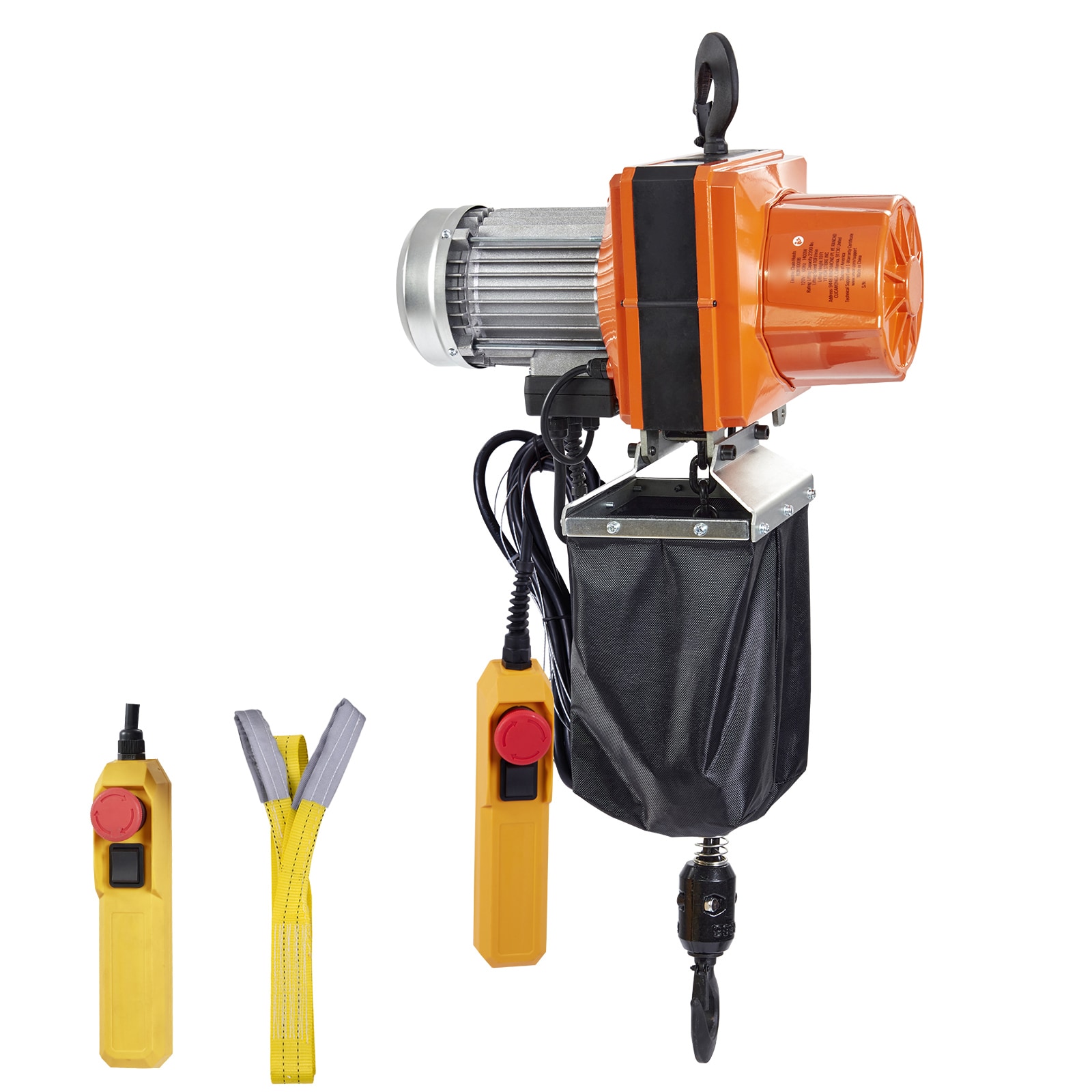 GIVIMO 2200-lb 1-Ton 120V Single-Phase Electric Chain Hoist Crane with 10-ft Lifting Height at 10-ft per Min featuring G100 Chain and 10-ft Wired Remote