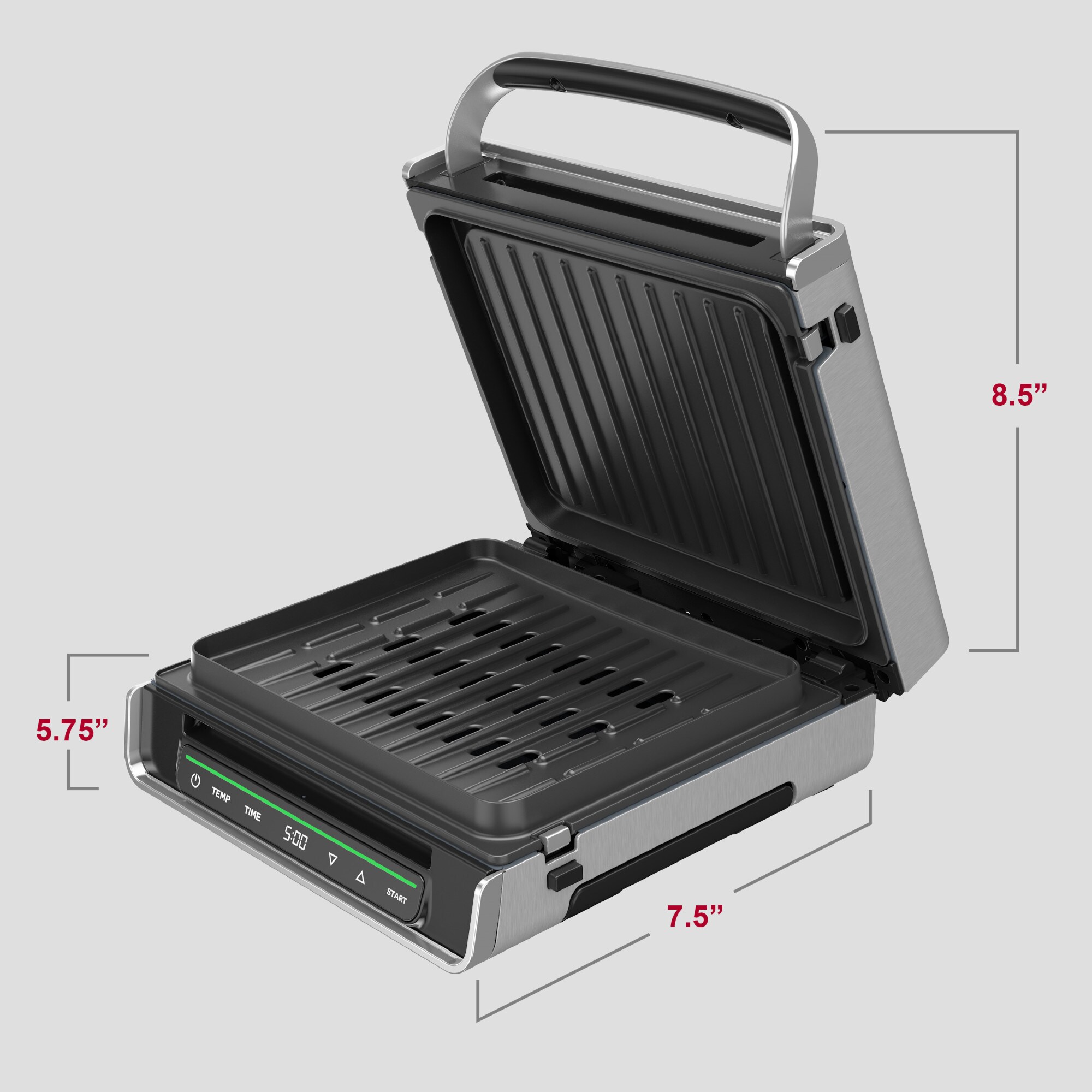 George Foreman 12L x 7W Non-Stick Contact Grill in the Indoor Grills  department at