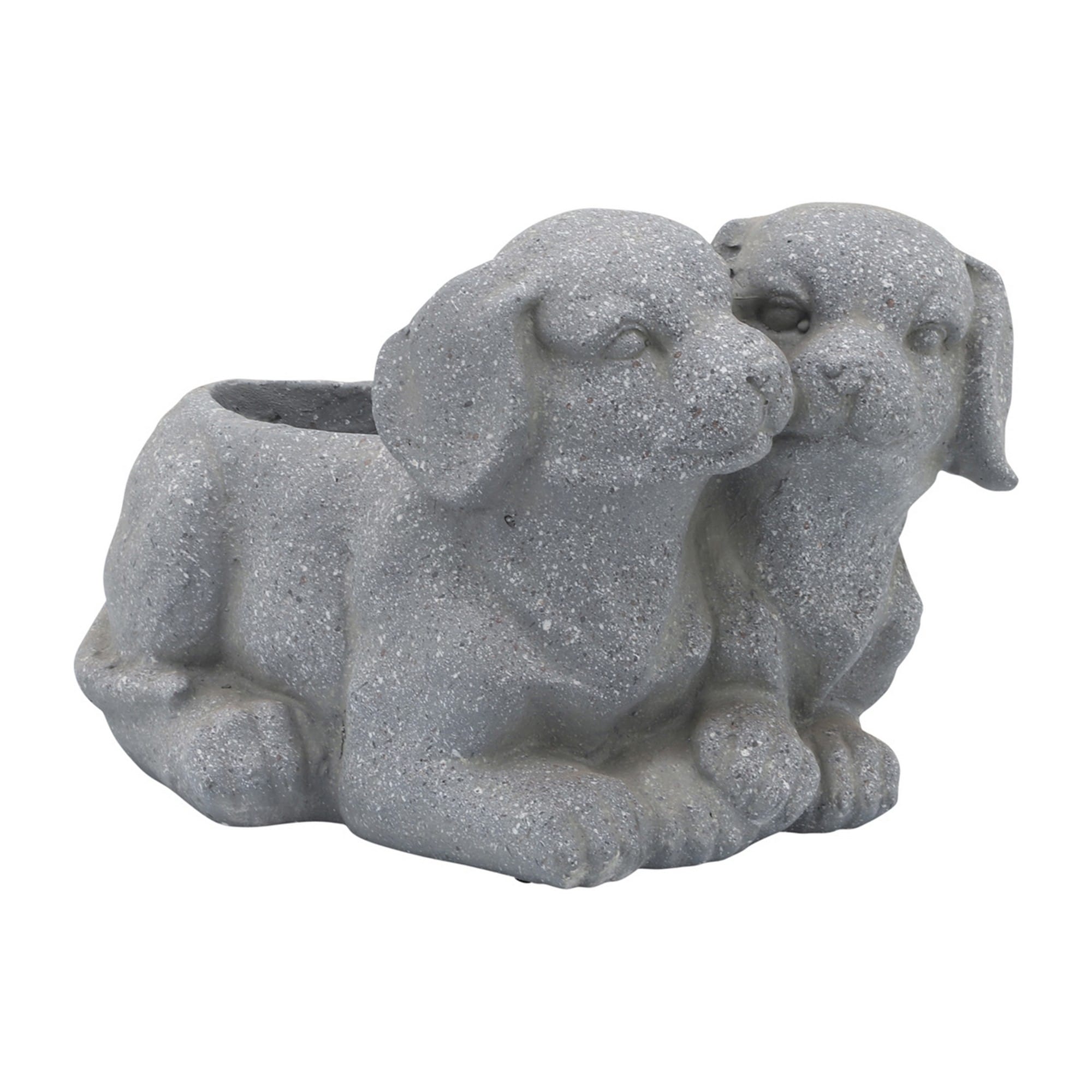 Benzara BM283741 Novelty 11-in W x 7-in H Gray Resin Indoor/Outdoor Planter