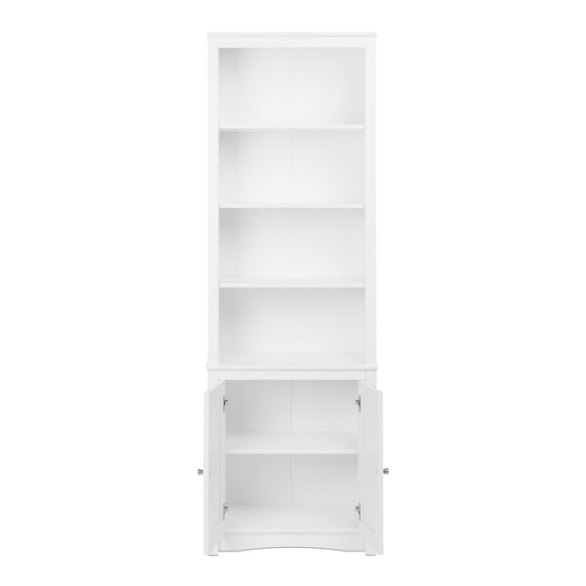 Prepac Homeoffice White 6 Shelf Modular, Extra Tall Modern Bookcase
