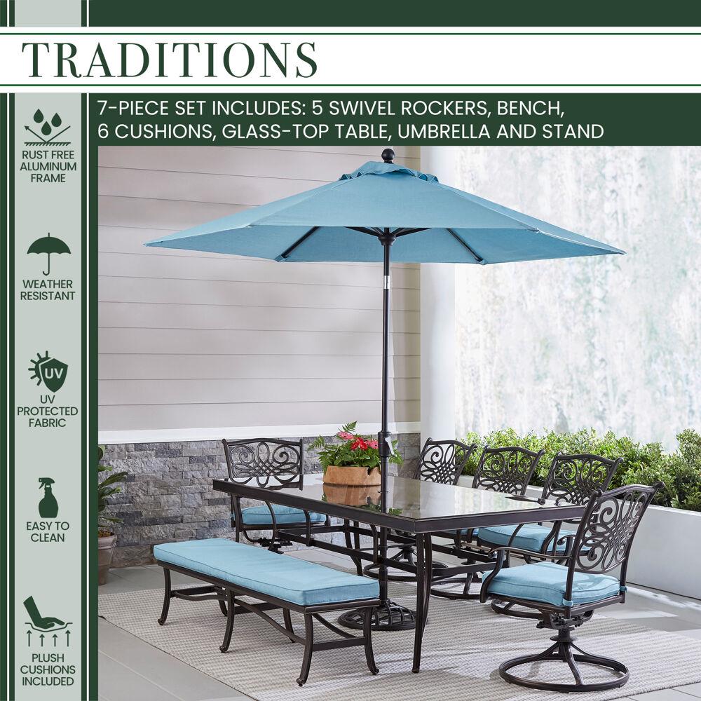 Hanover TRADDN7PCSW5GBN-SU-B Patio-Dining-Sets - View #17