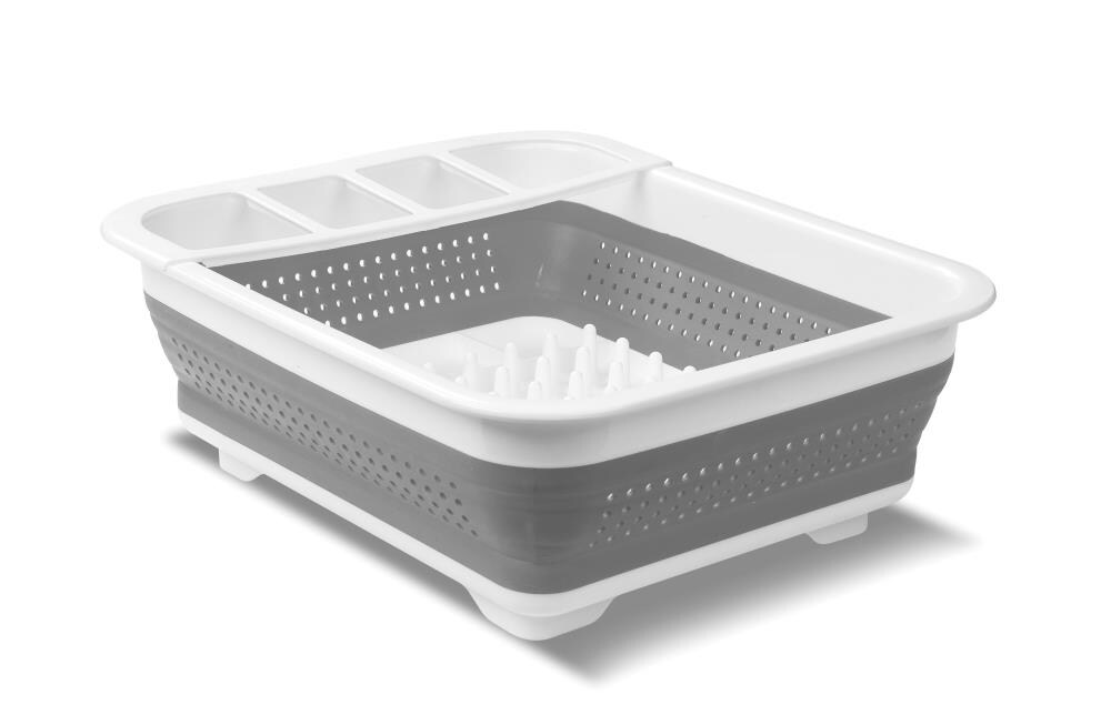 Basicwise 17.5-in W x 12.5-in L x 7.5-in H Plastic Dish Rack in the Dish  Racks & Trays department at