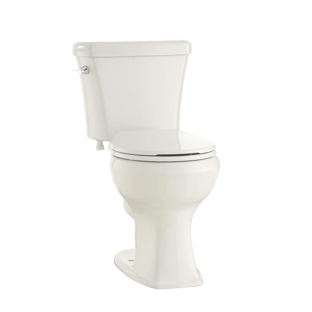 Project Source Danville Oyster Round Chair Height 2-piece WaterSense Toilet 12-in Rough-In Size (Ada Compliant)