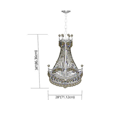CWI Lighting Amanda 15 -Light Chrome Traditional Crystal For Use in Bathrooms, Bedrooms, Dining Rooms, Foyers, Kitchens, Living Rooms Chandelier