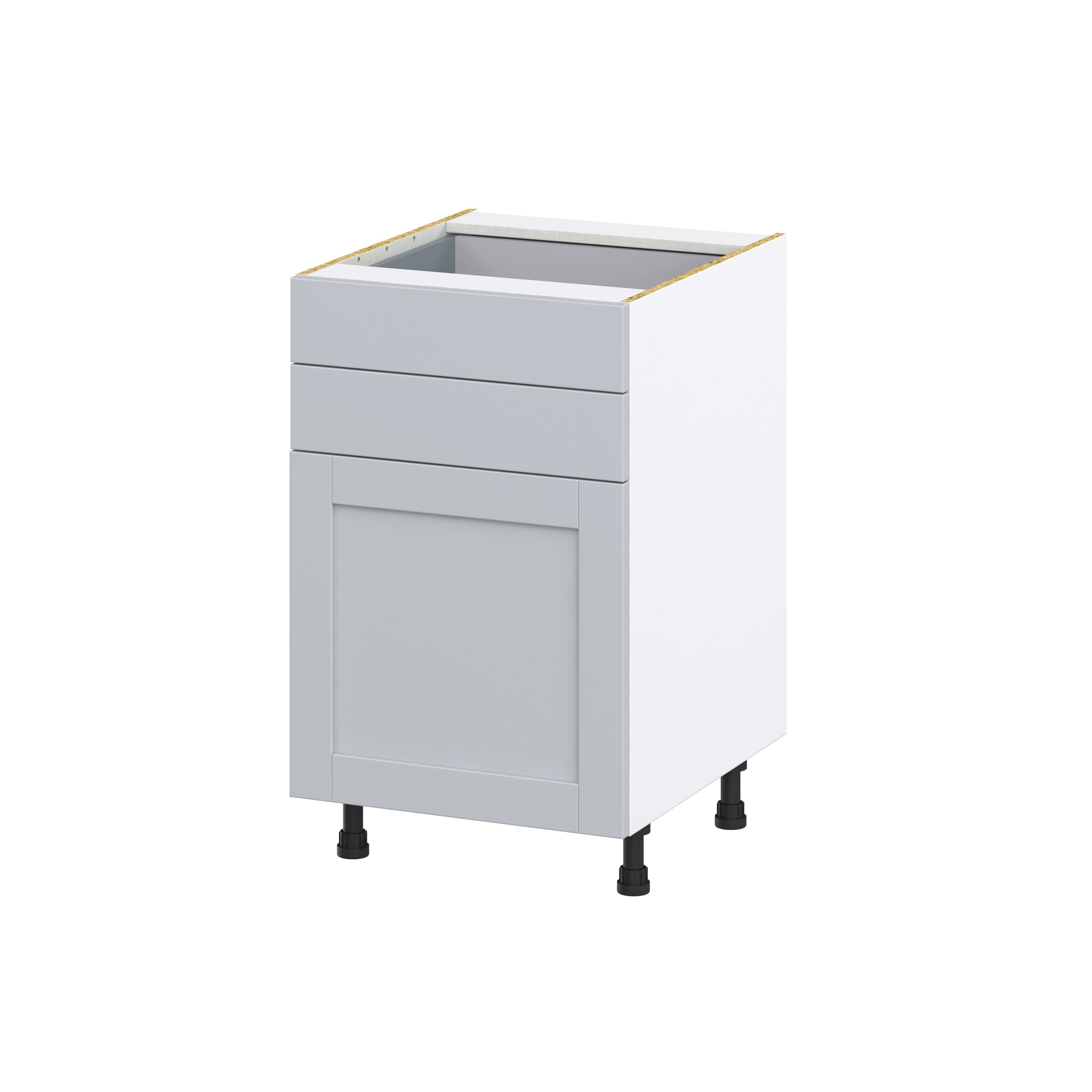 Hugo&Borg Charlesberg 21-in W x 34.5-in H x 24-in D Gray 3-Drawer Base Fully Assembled Cabinet (Recessed Panel Style)