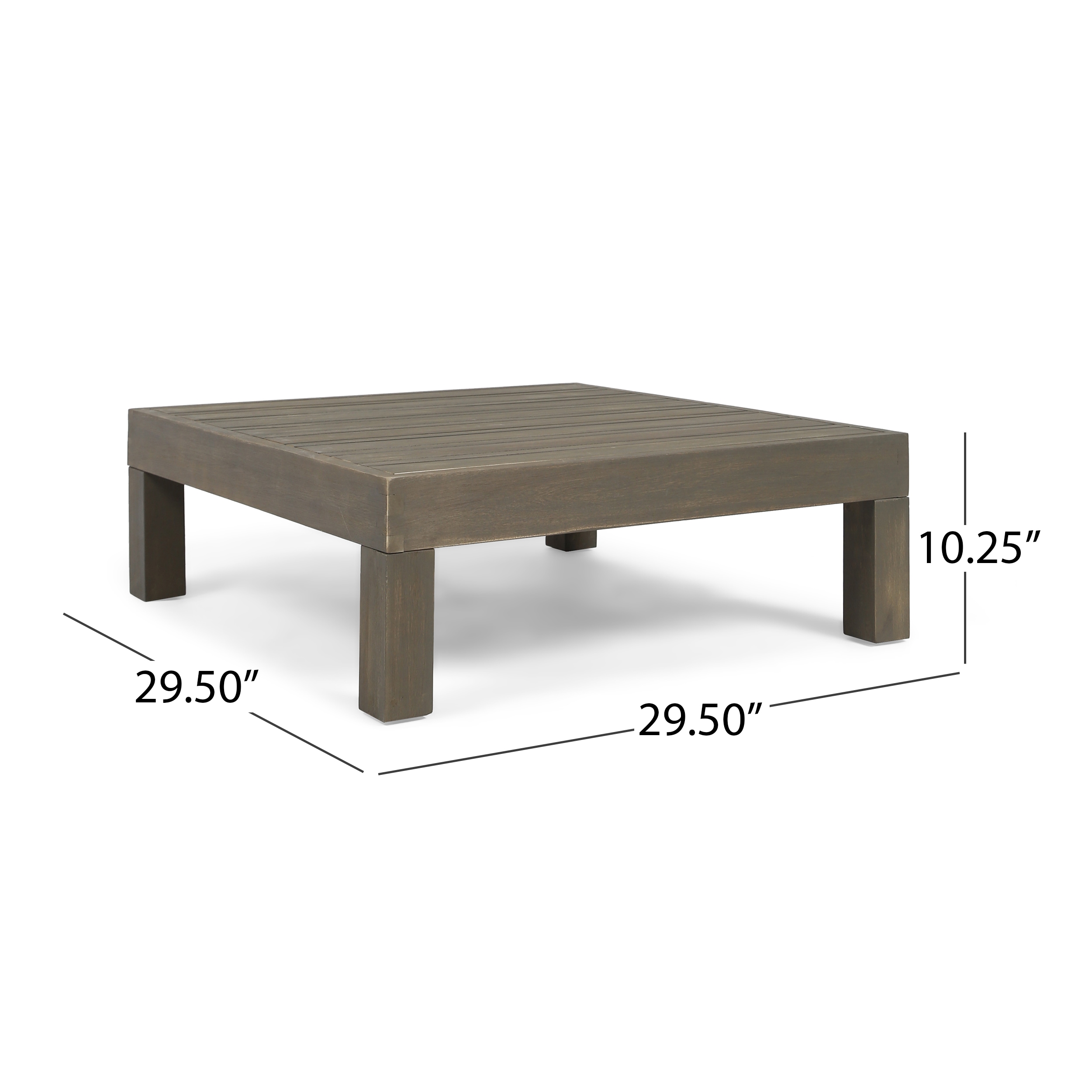 Brava 5-Person Dark Gray Acacia Wood Patio Sectional Set
