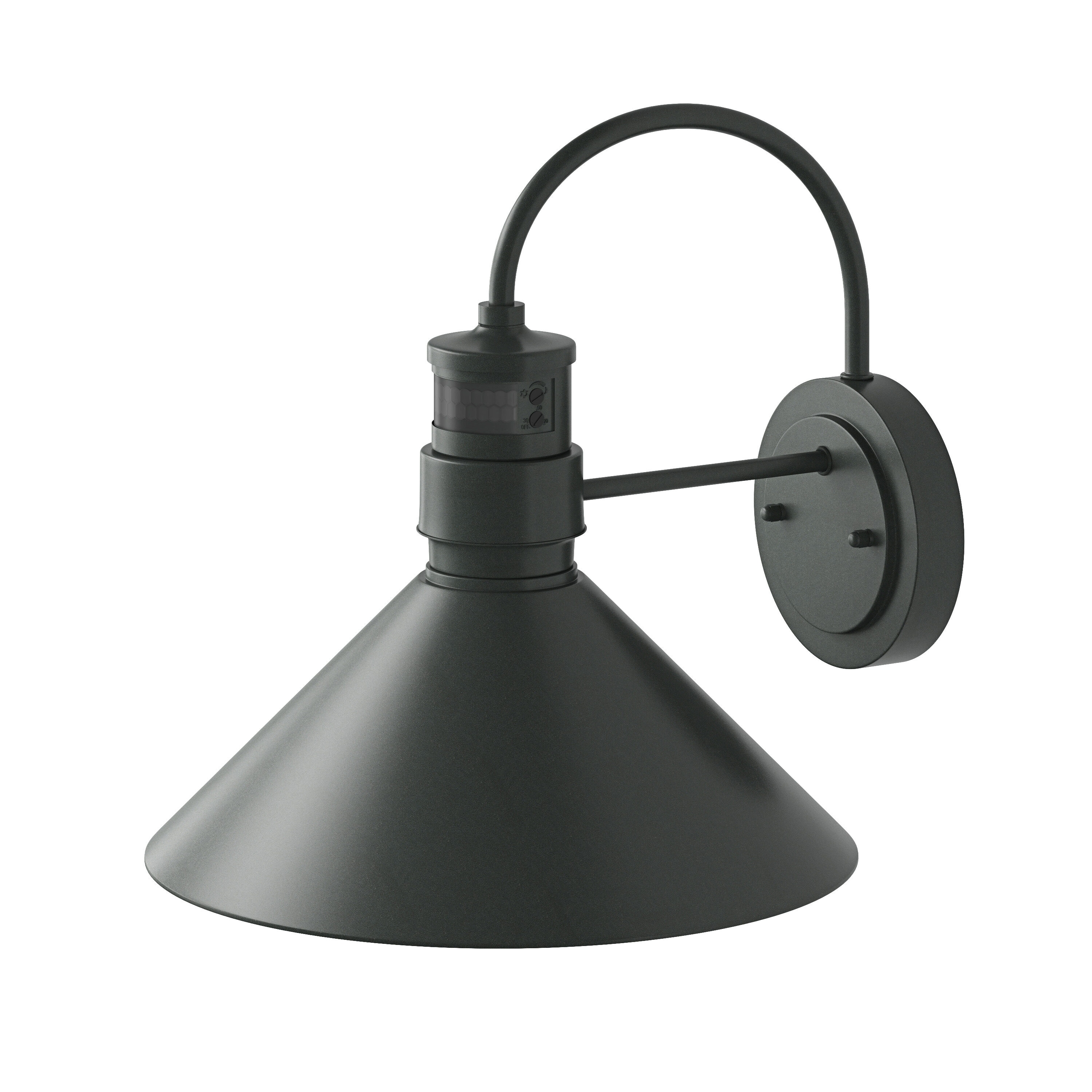 Black Metal Dimmable Motion Sensor Outdoor Wall Sconce