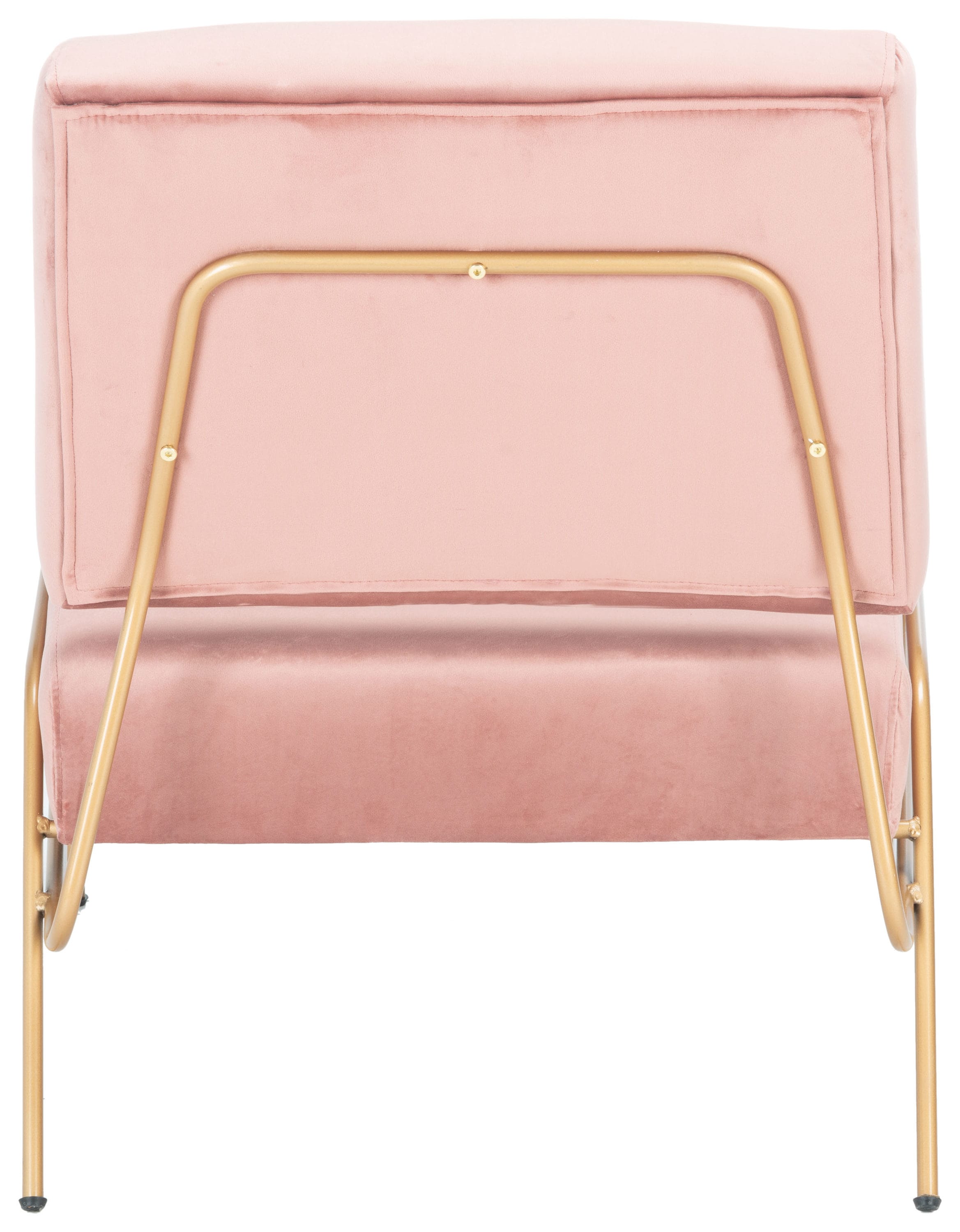 Dusty Rose Velvet and Gold Modern Accent Chair