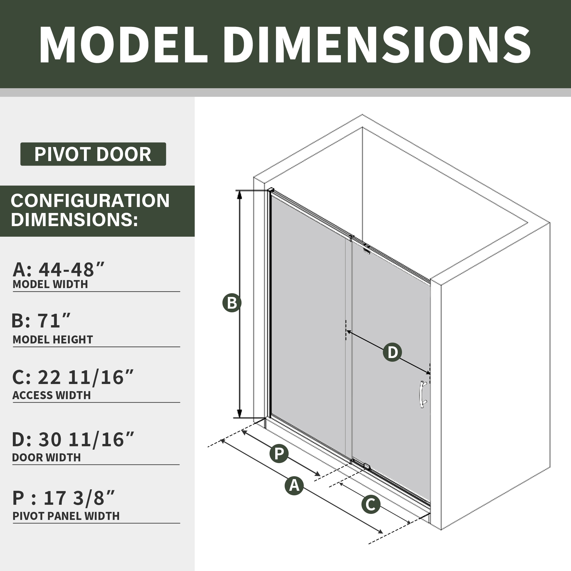AAZJ ASY-MCL3026BL Shower-Doors - View #16