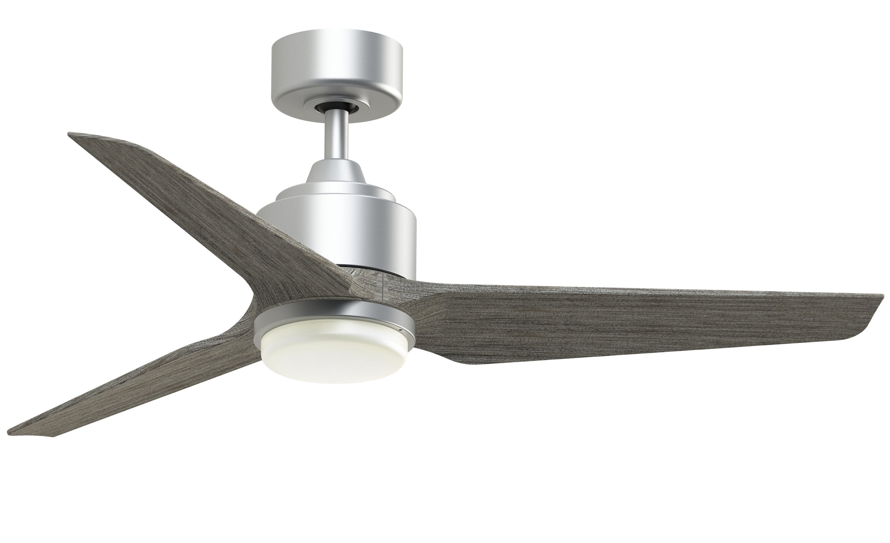 Fanimation TriAire Custom 48-in Silver with Weathered Wood Blades Color-changing Integrated LED Indoor/Outdoor Smart Propeller Ceiling Fan with Light and Remote (3-Blade) FPD8514SLW-48WEW-LK Sansujyuku sansujyuku.com