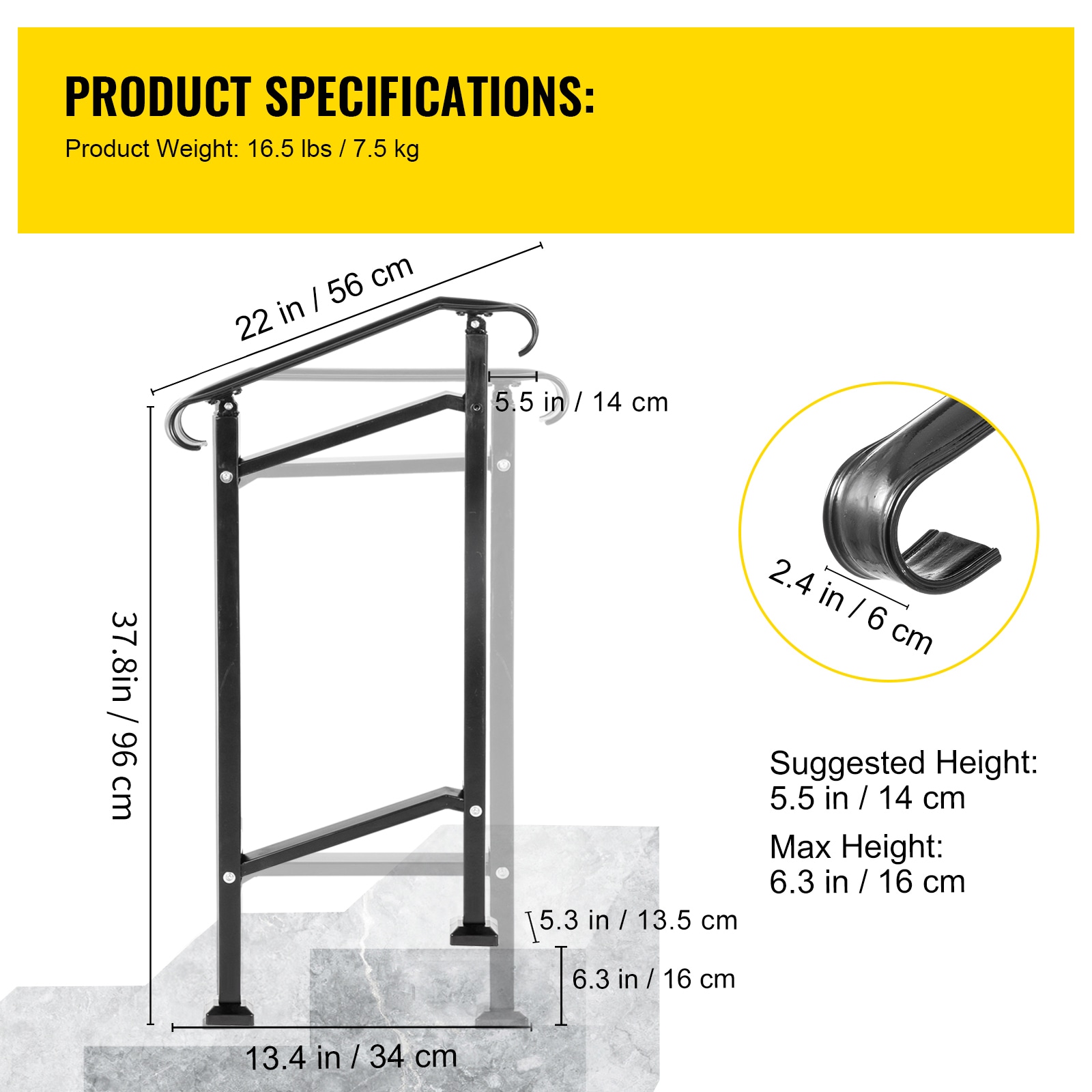 VEVOR SCLTFSLDS1BM01179V0 railings - View #8