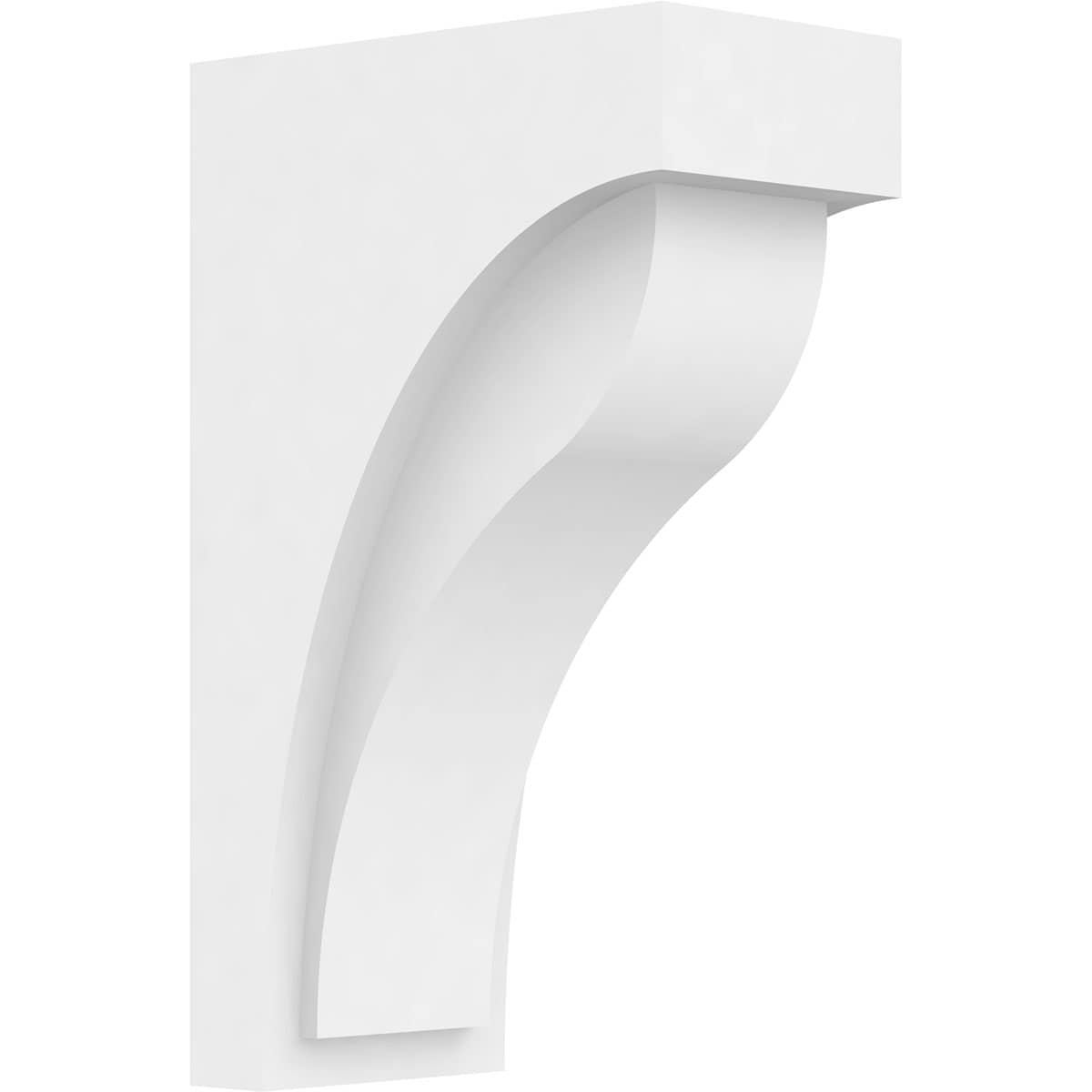 Ekena Millwork CORP04X06X10HEL 3.5-in x 6-in x 10-in Standard Helena Unfinished White PVC Paintable Corbel