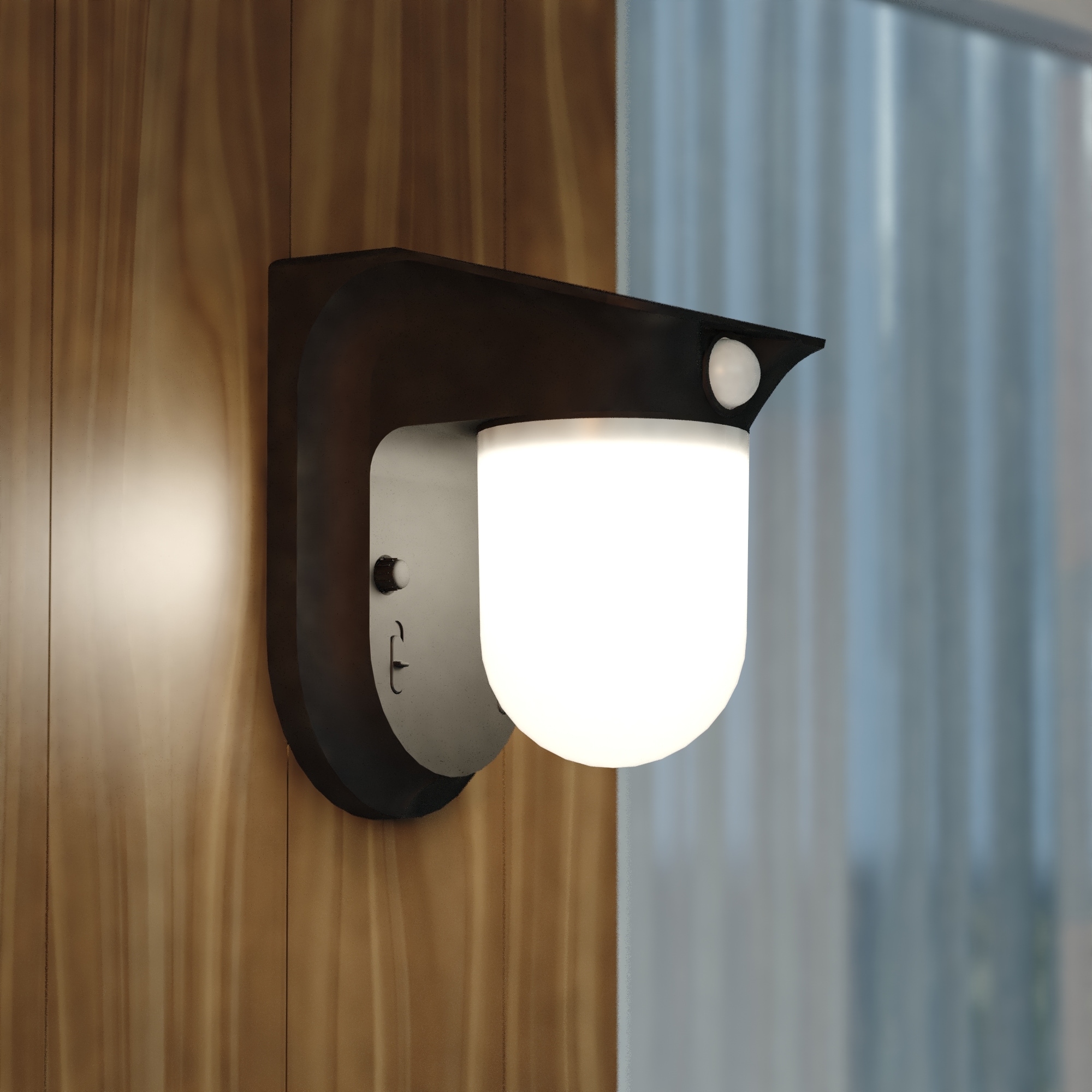 Cascadia T0724 120 -Degree 75 -Wattage Equivalent Solar LED Black 1 -Head Motion-Activated Flood Light 1200 -Lumen