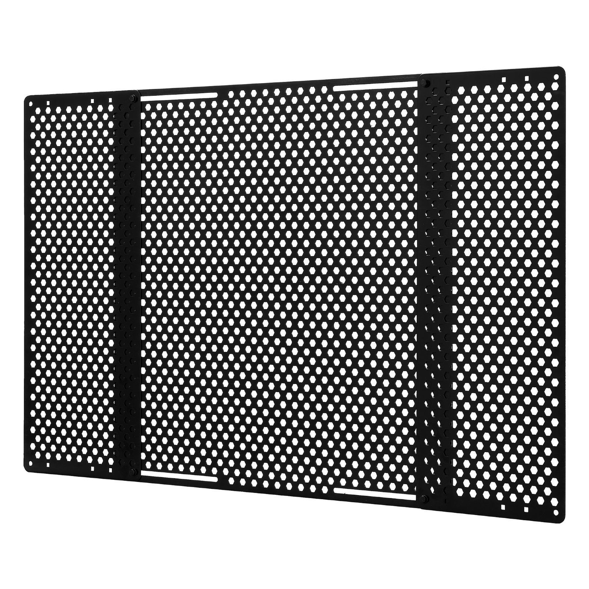 OGETFUUR 22in to 31.5in Adjustable Iron Honeycomb Black Screen Door Protector with Sturdy Construction and Rust Resistant Finish for Home Front Door RV
