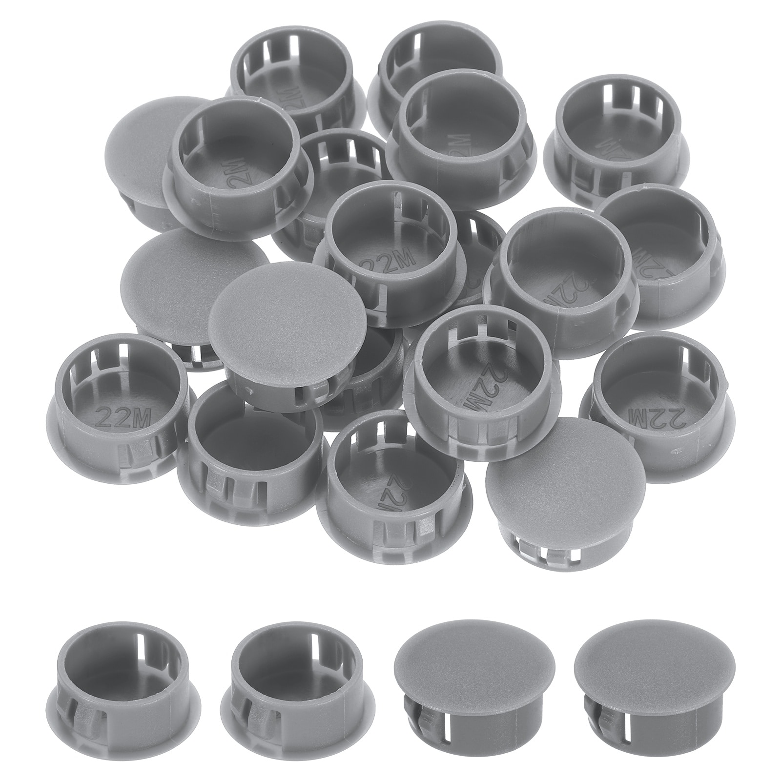 Harfington Dark Gray Hole Plugs 50pcs 7/8inch Plastic Plugs for Round Holes Flush Type for Furniture Cabinets Machines Hardware Fencing Post Pipe #S26051300UX4791