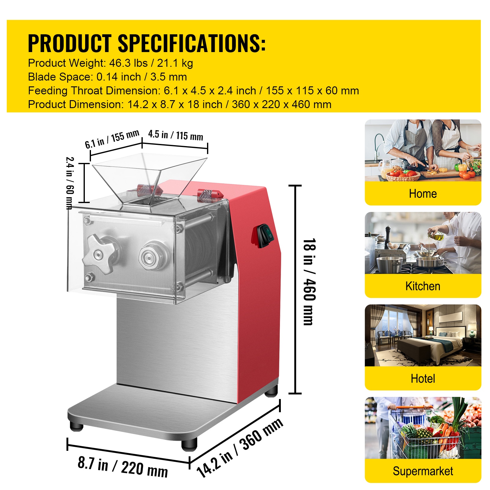 VEVOR SCXXJYQPJH3.01193V1 Food-Slicers - View #7