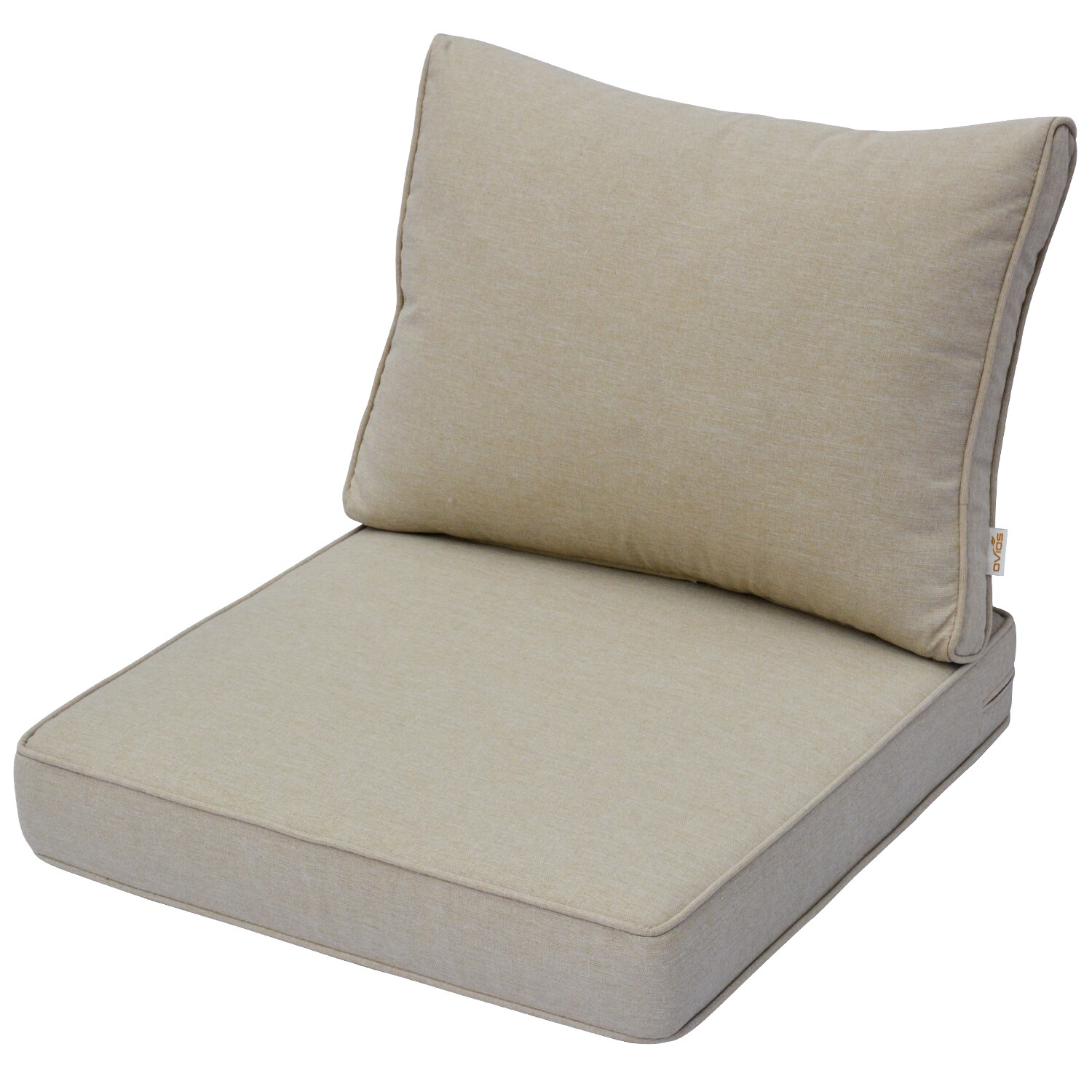 Ovios RS 25.52-in x 25.52-in 2-Piece Beige Patio Chair Cushion in the ...