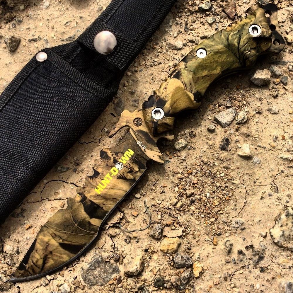 Hunt-Down 10 Full Tang Hunting Knife Stainless Steel Blade Sheath