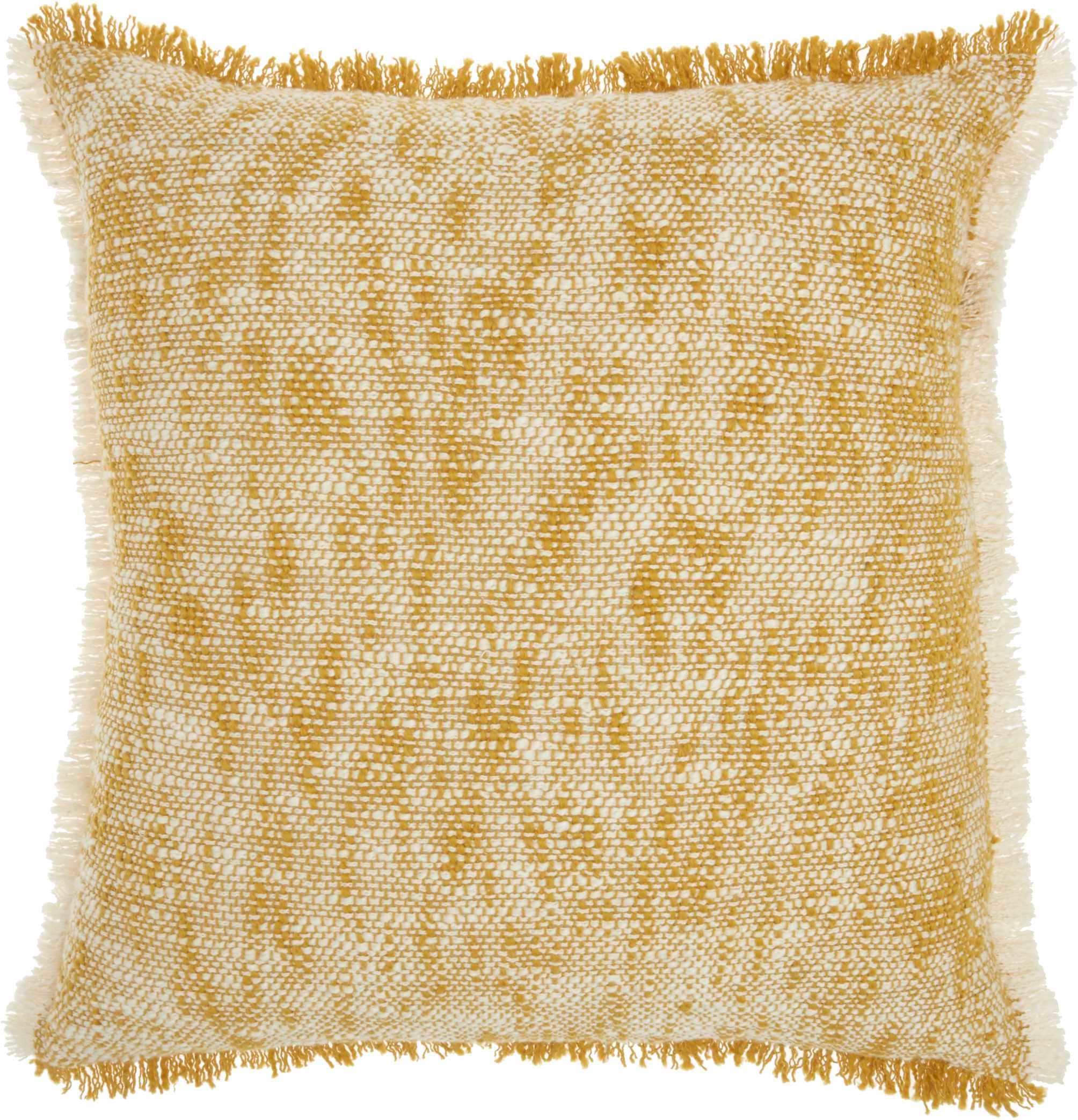 Mina Victory 798019071356 Lifestyles 20-in x 20-in Yellow Square Indoor Decorative Pillow