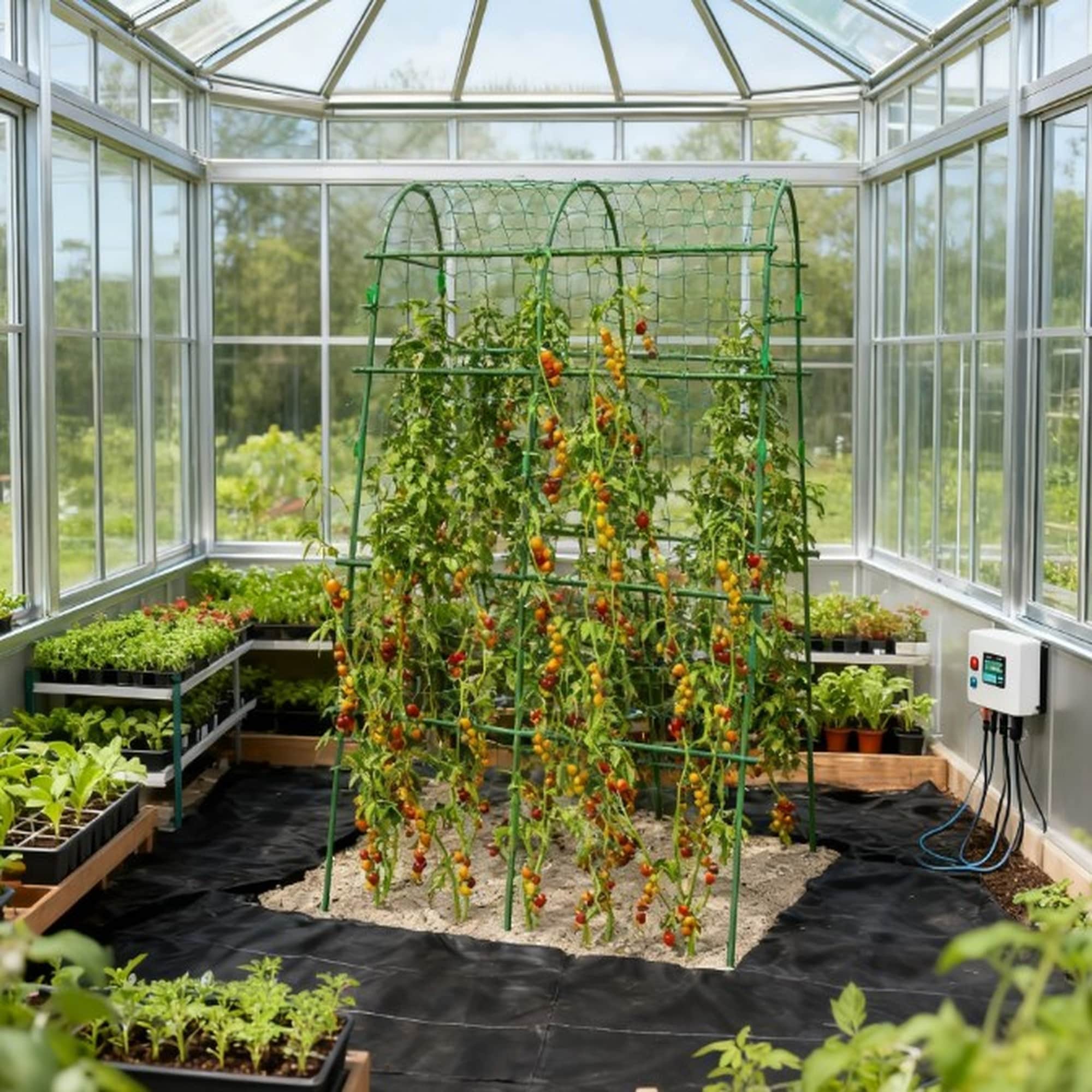 HyperDrop Cart A-Frame Metal Garden Arch Trellis for Climbing Plants Outdoor with Climbing Net
