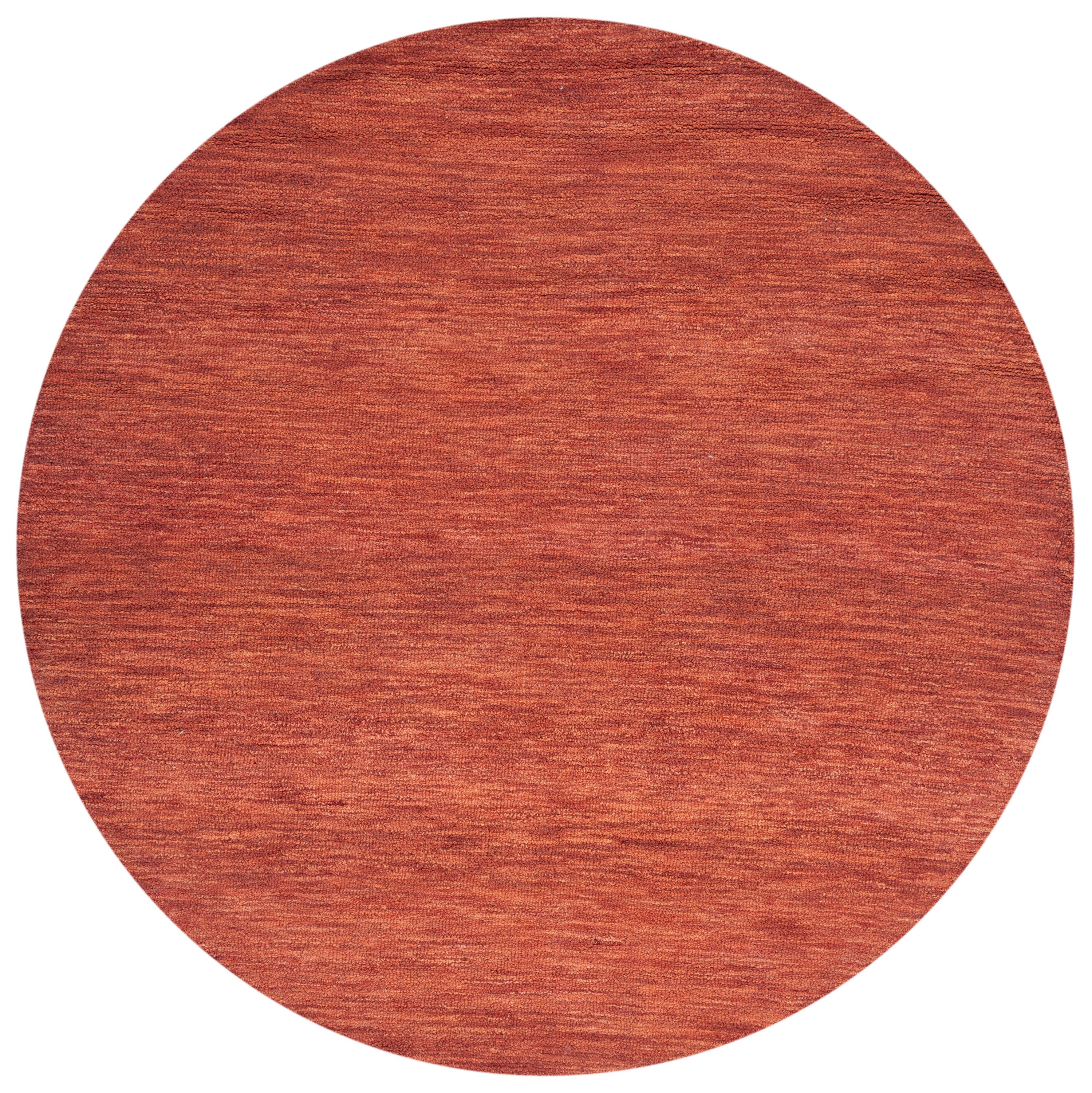 Safavieh MET152P-6R Metro Vedia 6 x 6 (ft) Tufted Wool Rust Round Indoor Distressed/Overdyed Farmhouse/Cottage Area rug