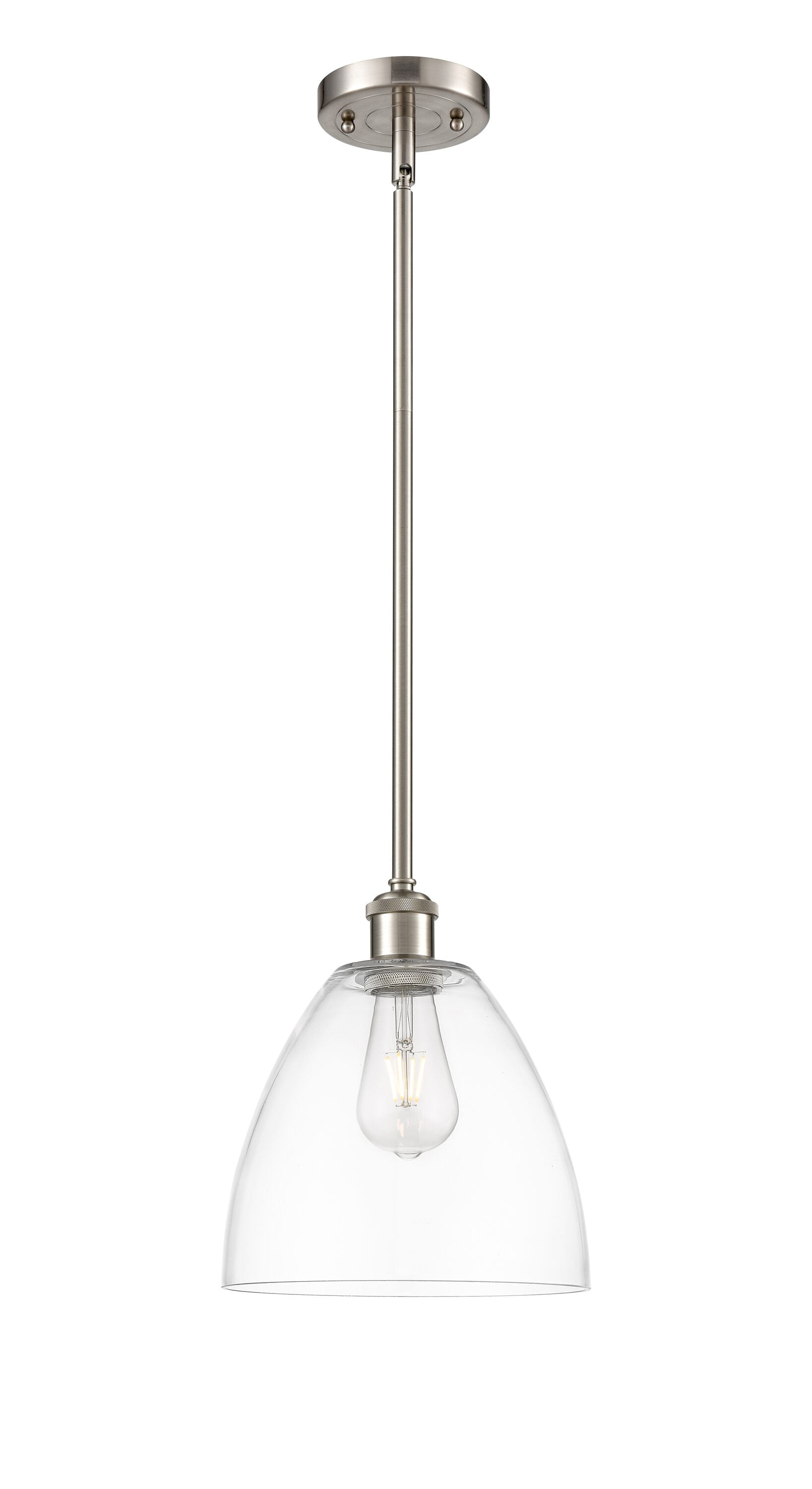 Bristol Glass Mini Pendant Light in Brushed Satin Nickel