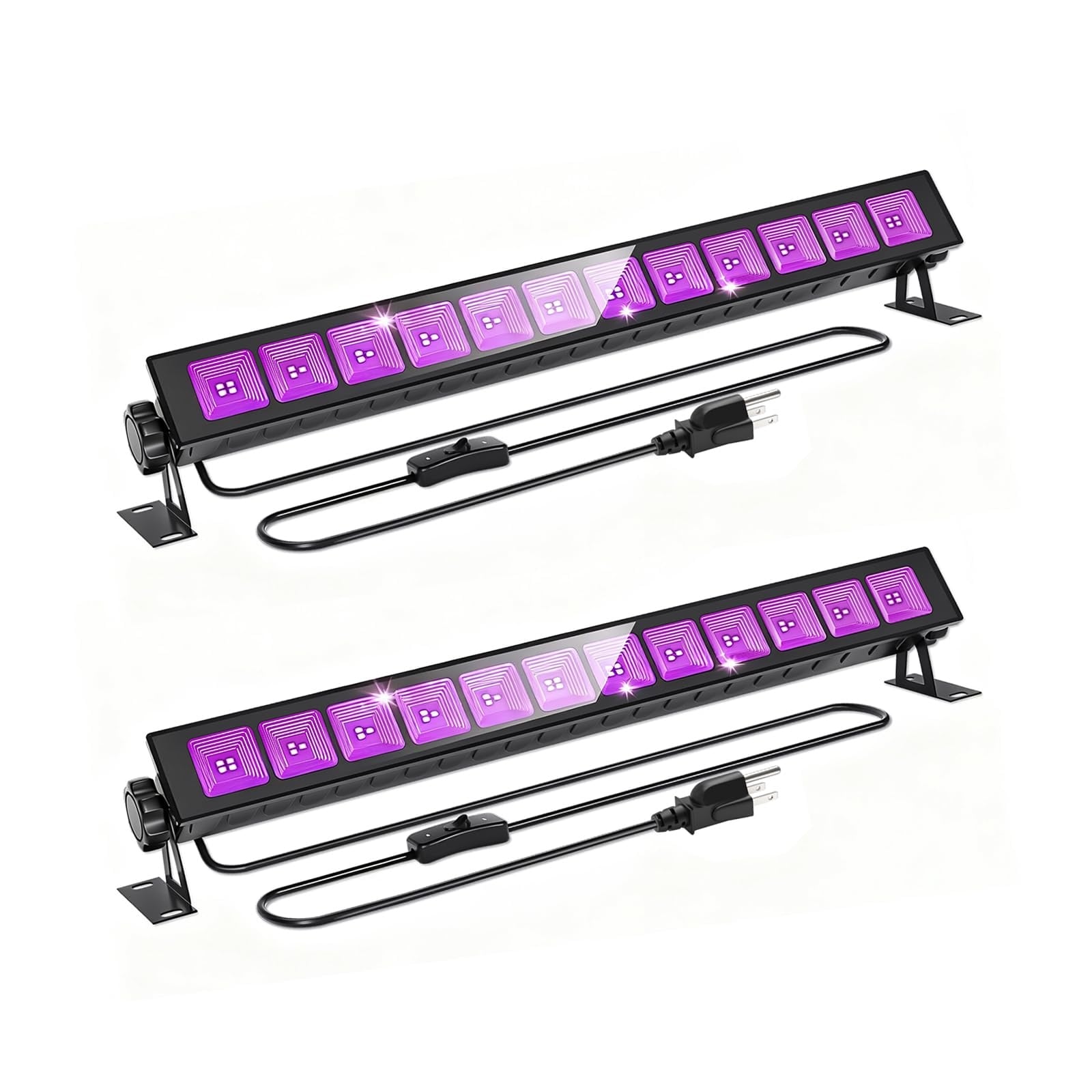Vrbgify 2 pack LED black light bar 45W IP66 waterproof with plug