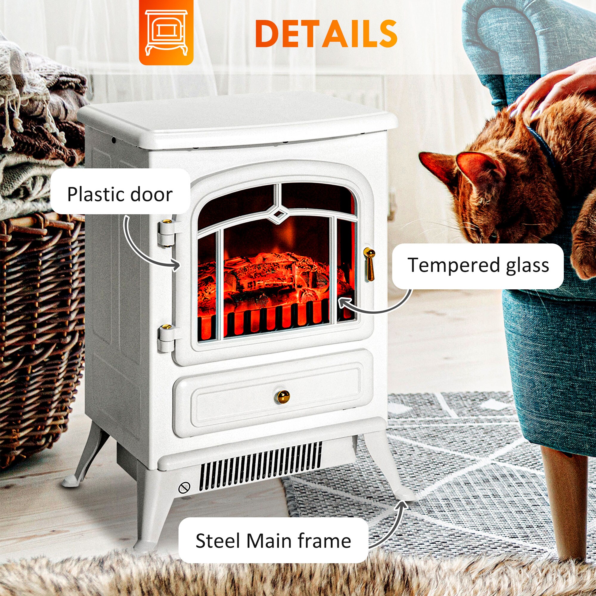 HomCom 820-037WT Electric-Fireplaces - View #5