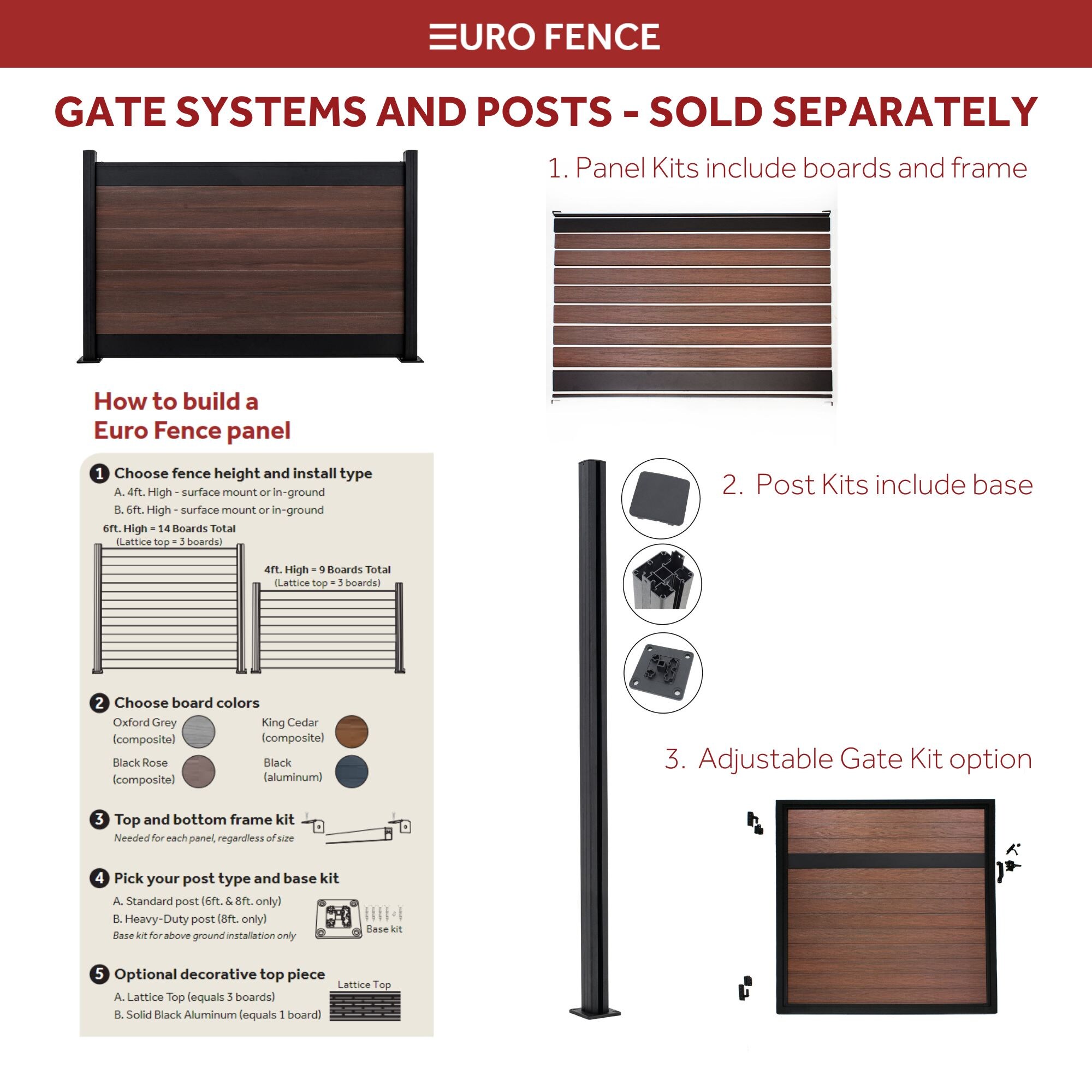 EuroFence 8 ft. Heavy-Duty Gate Post Kit