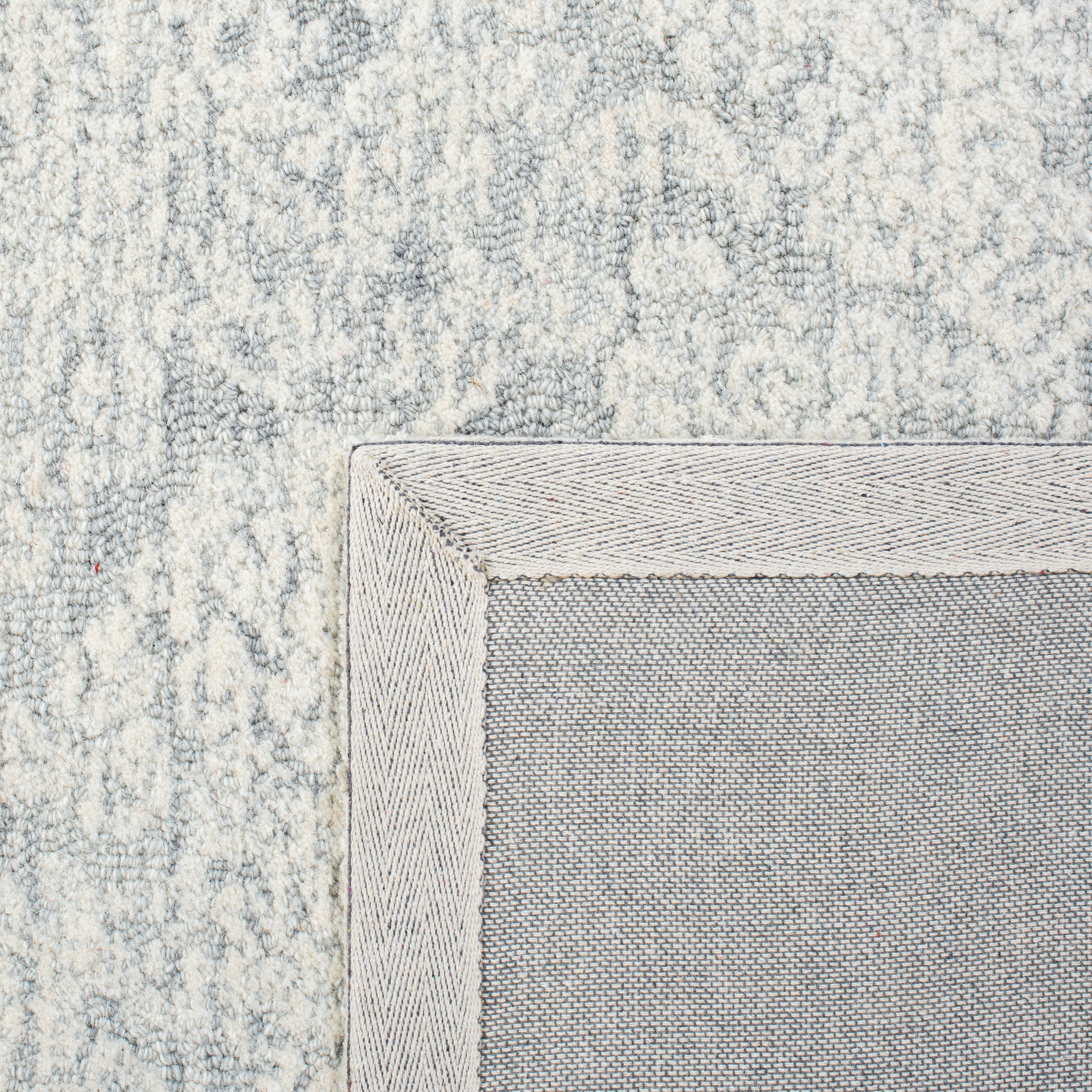 Elegant Metro Square Hand-Tufted Wool Rug in Soft Gray - 6'x6'