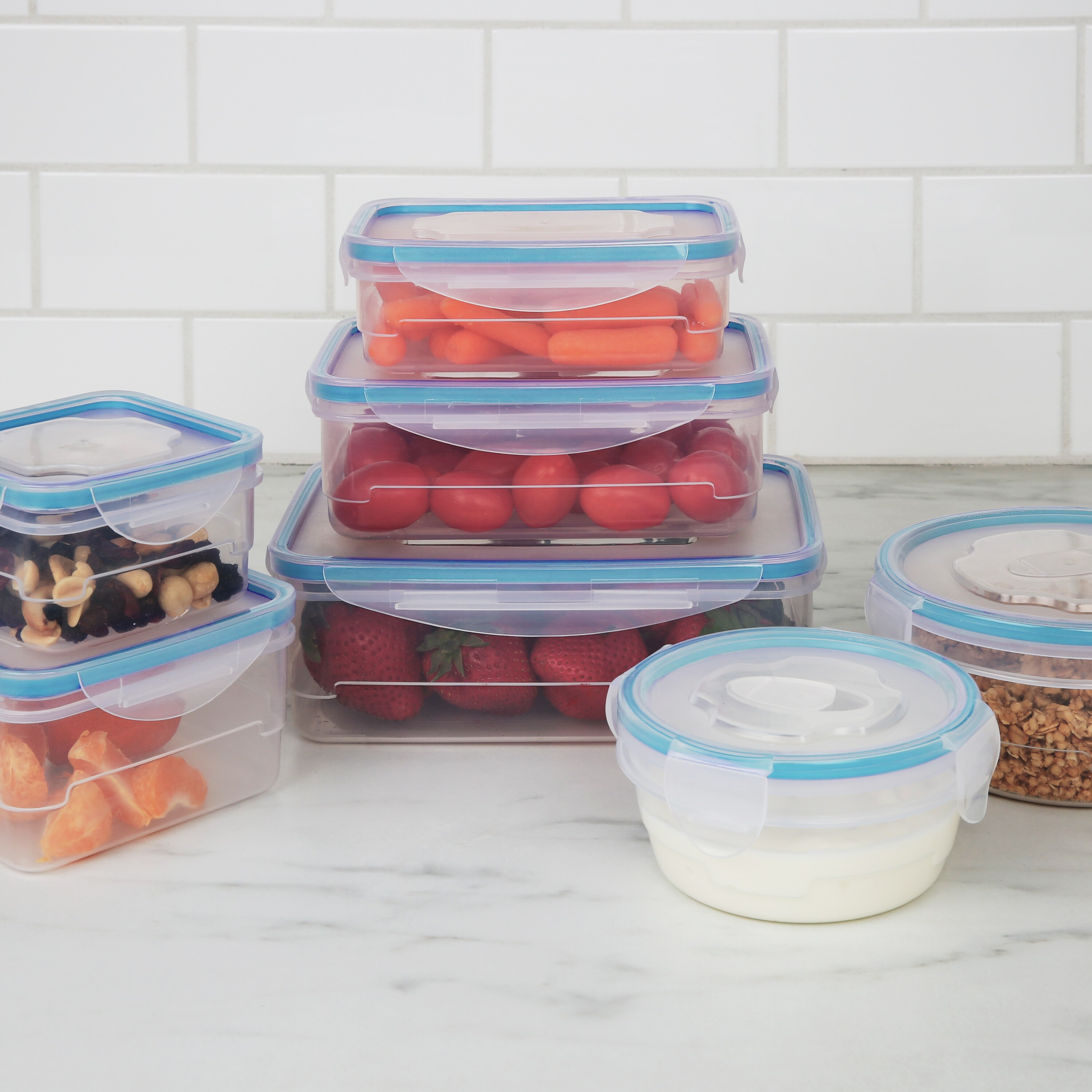 Sterilite 6-Pack 2-Gallon Plastic Bpa-free Reusable Food Storage Container  with Lid in the Food Storage Containers department at