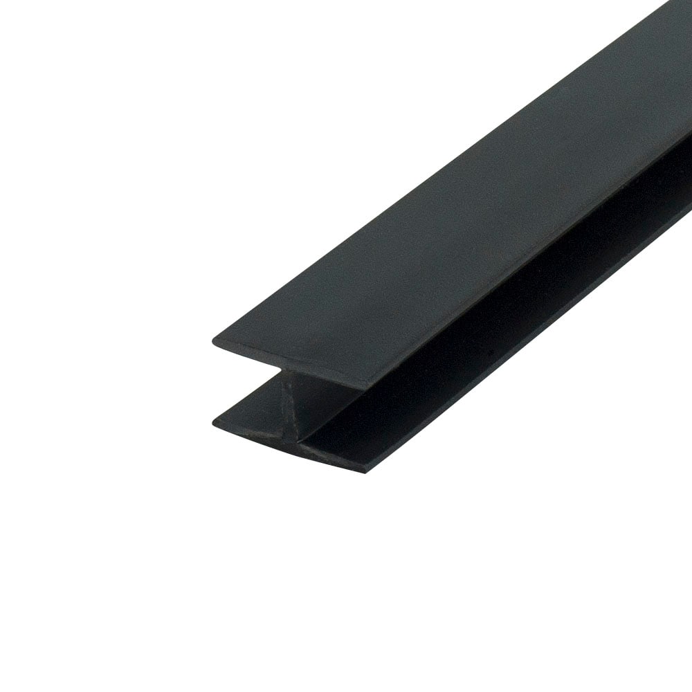 Outwater 3P1.27.01002 H Channel Fits Material 3/8-in Thick Black Styrene Divider Moulding 8-ft Length Pro Pack (Pack of 5, 40-ft Total)