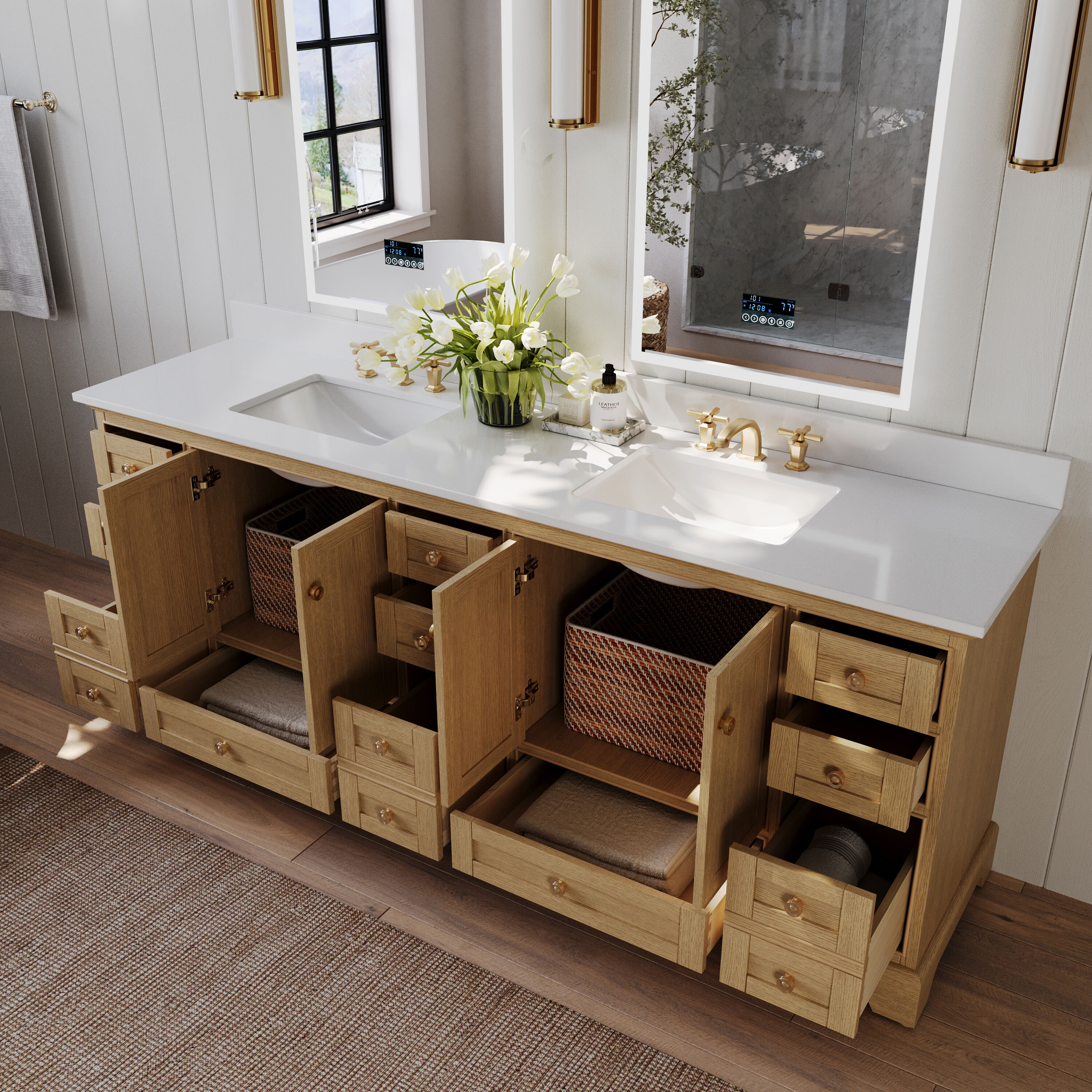 Ancerre Designs VTSAUDREY84OAKWQZ Bath-Vanity-Combo - View #5