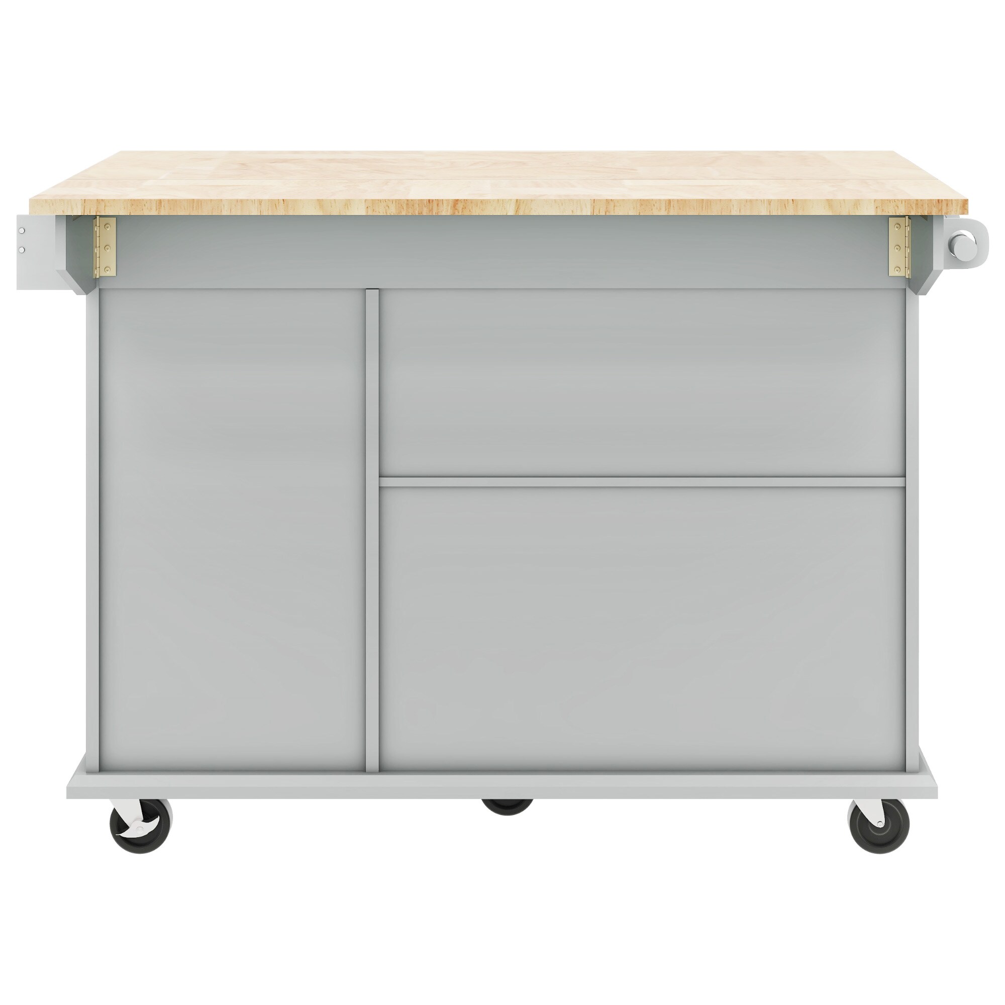 CESICIA Blue Wood Base with Wood Top Rolling Kitchen Island (28.7-in x ...