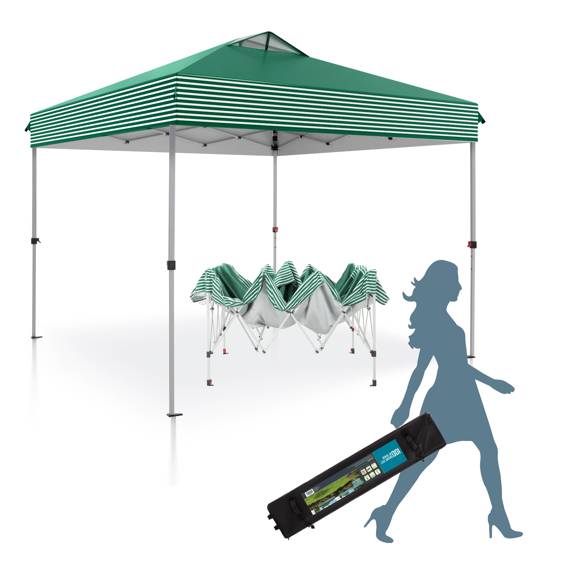 Sunshine Valley 10-ft x 10-ft Square Green Pop-up canopy #GA023-GS