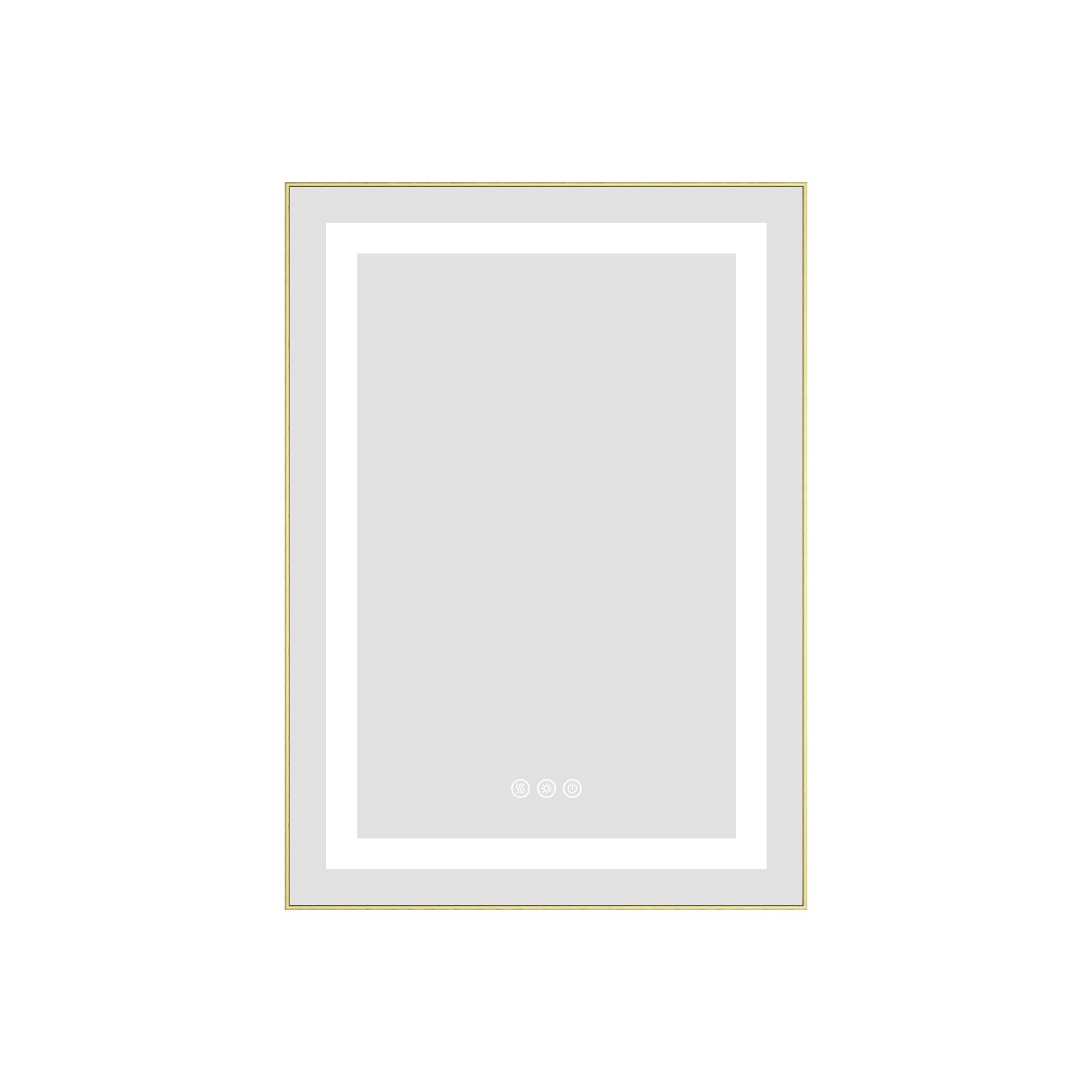 Flynama 20-in W x 28-in H Rectangle Brushed Gold Framed Lighted Wall Mirror