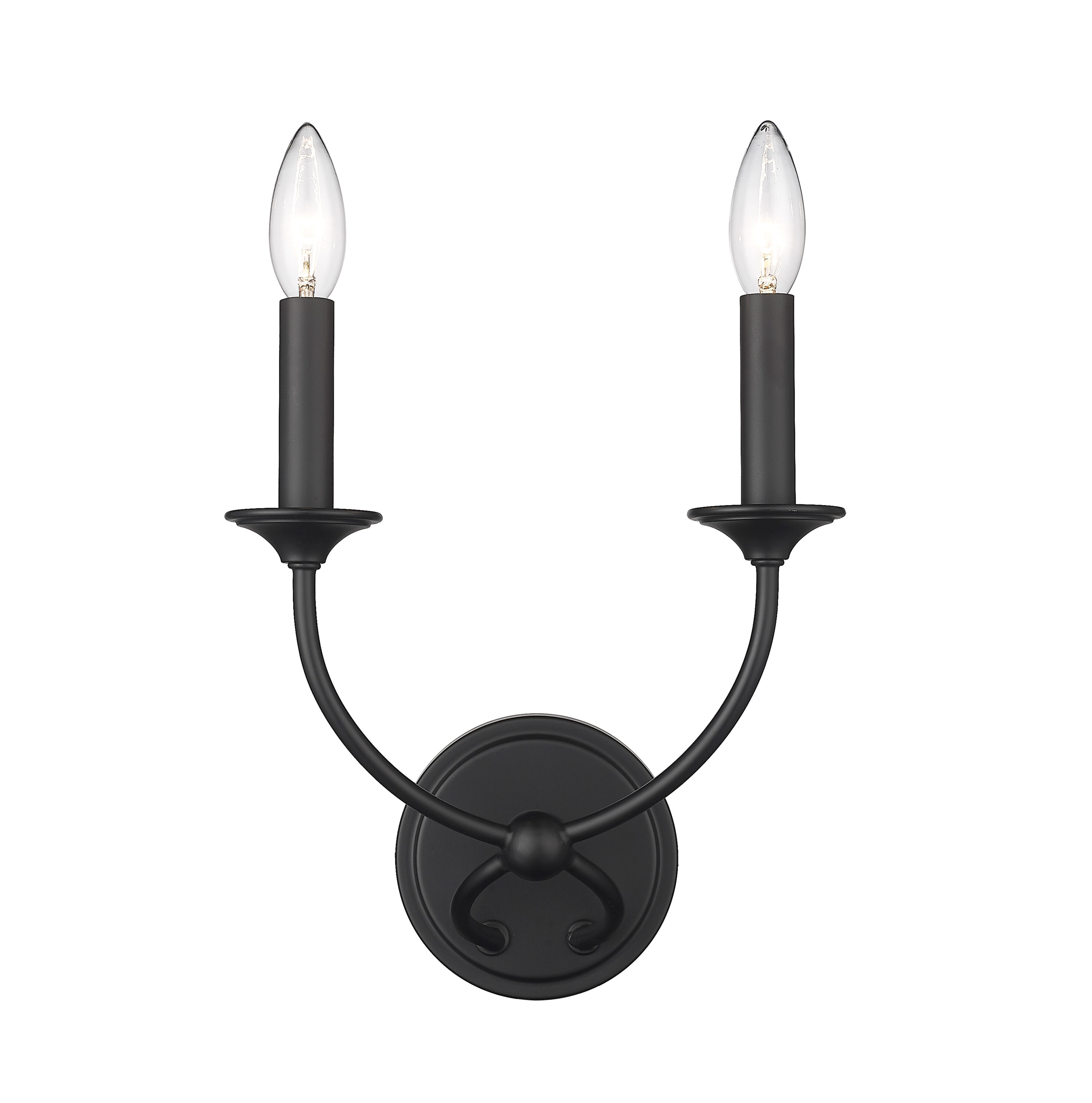 Z-Lite Arabella 10-in W 2-Light Matte Black Industrial Led; Wall Sconce ...