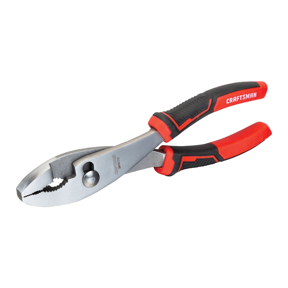WorkPro 8 Slip Joint Pliers Tool, Large Soft grip,rust Prevention Finish, 3-Zone Serrated Jaw Forged from High Carbon Steel F