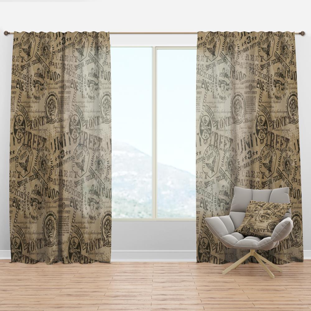 Designart CTN19242-52-120 120-Inches Brown Abstract Room darkening Thermal lined Rod pocket Single curtain panel