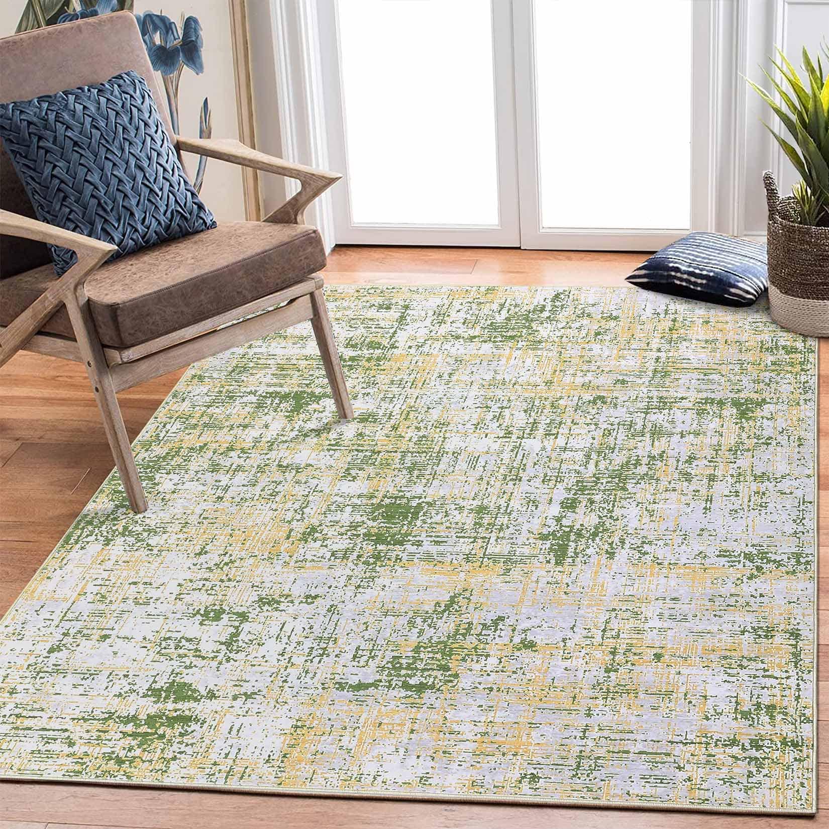 Garvee YXY-LO-PHO-139UPAPT 9 x 12 (ft) Loomed Polyester Green Rectangular Indoor Abstract Mid-Century Modern Machine washable Area rug