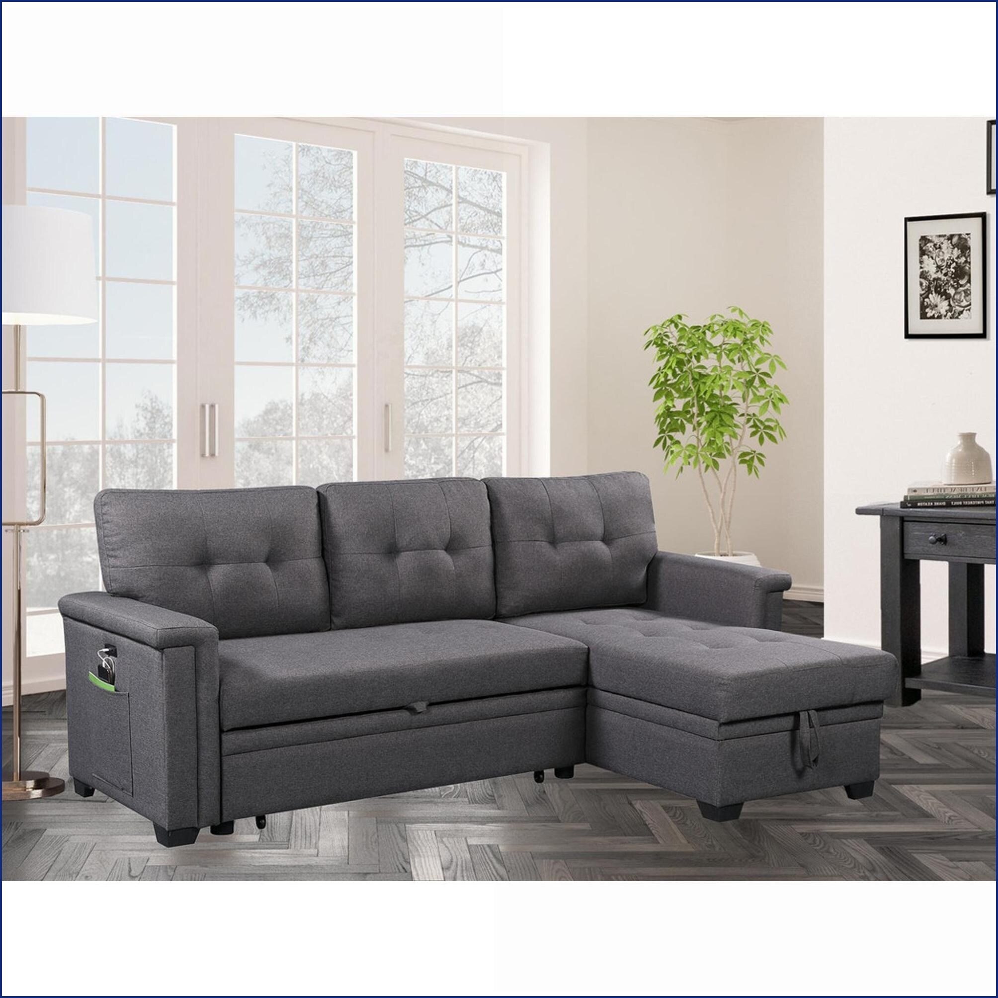 Watnature Sectional Sofas Nathan 84 Dark Gray Reversible Sleeper with ...