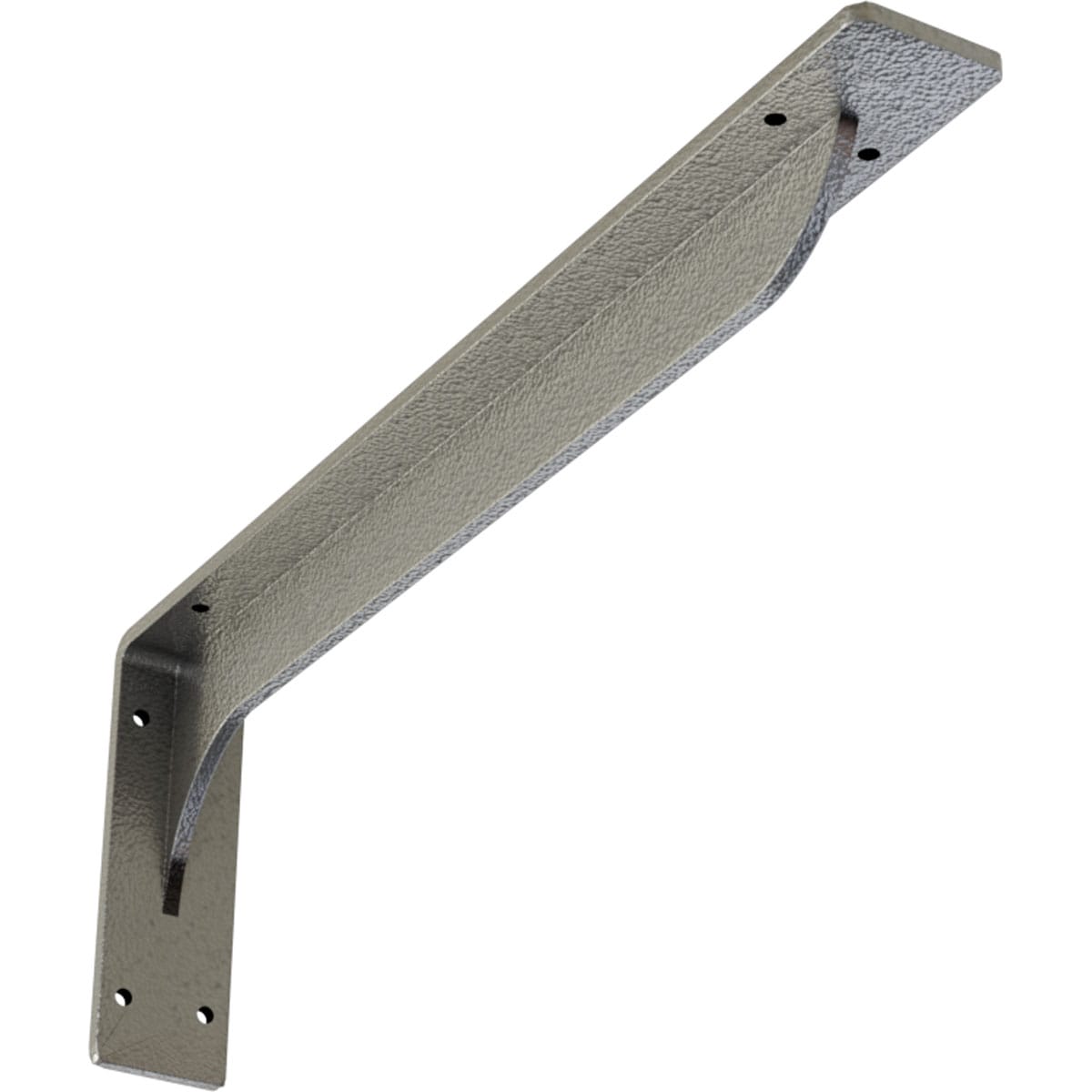 Ekena Millwork BKTM02X18X06EBHSV Embrey 18-in x 2-in x 6.5-in Gray Steel Mounting bracket