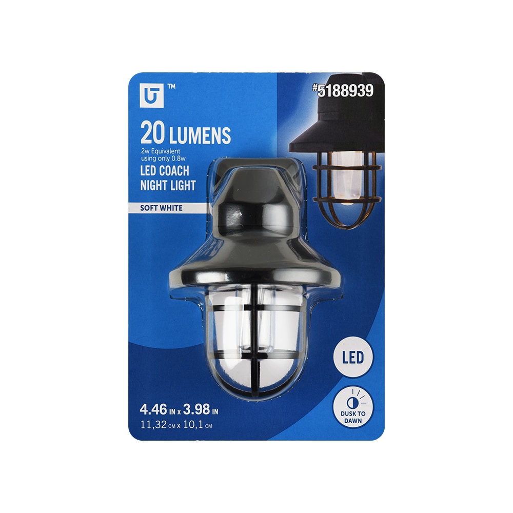 Utilitech NL-UMB5-P-0.8W Black LED Auto On/Off Night Light