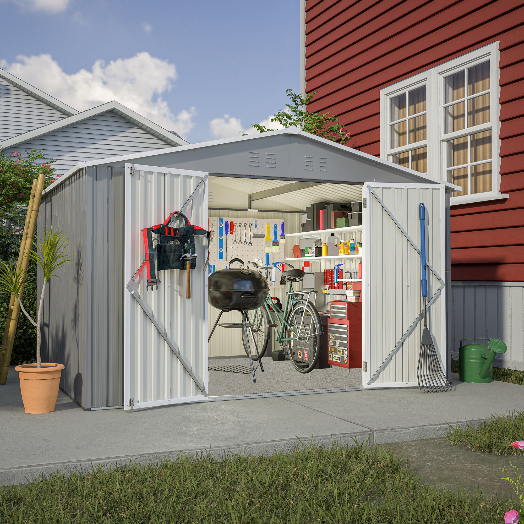 WELLFOR TWSG015-BN Metal-Storage-Buildings-Sheds - View #6