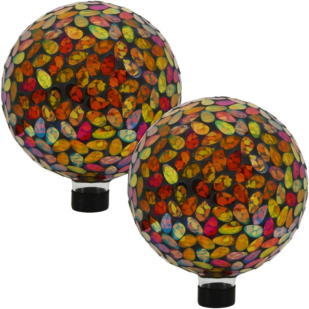 Sunnydaze Decor ZIB-853-2PK 12-in Gold Blown Glass Gazing Ball