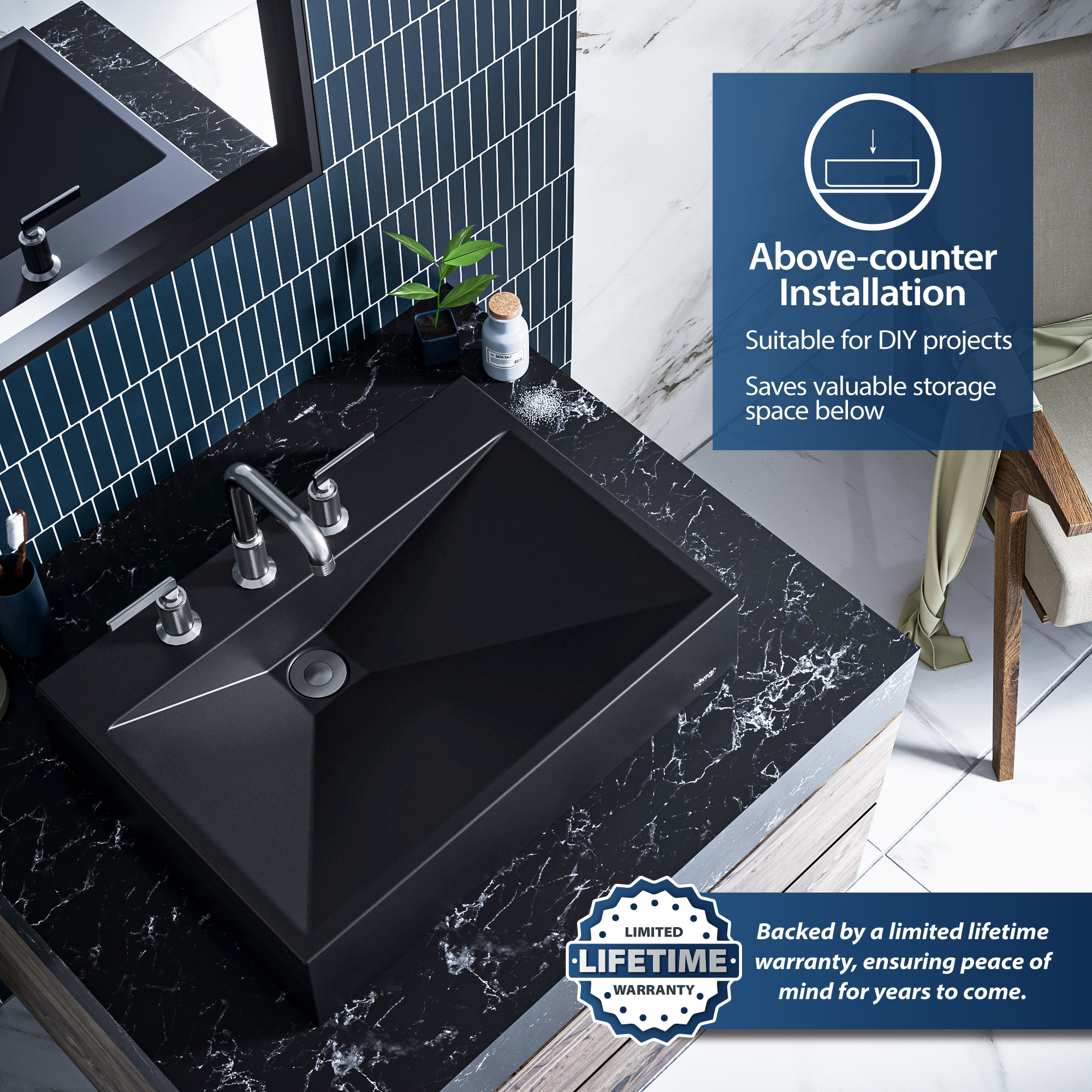 Karran SQS100BL Bath-Sink - View #3