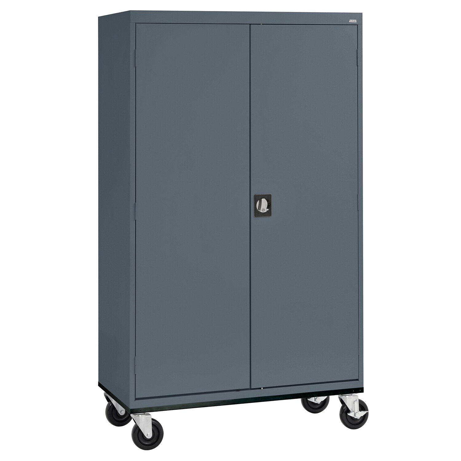 Strong Hold Metal Storage Cabinets with Quantum Plastic Bins